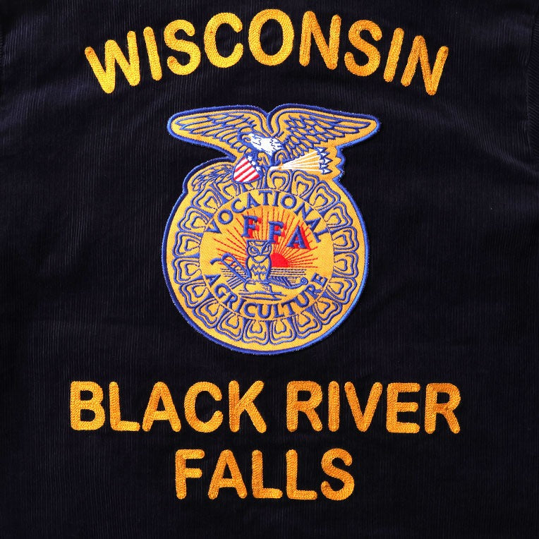 51448 CORDUROY EMBROIDERY JACKET (FFA) - NAVY
