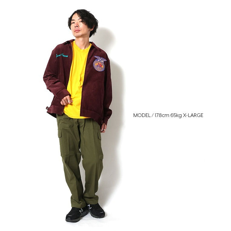 51448 CORDUROY EMBROIDERY JACKET (FFA) - BURGUNDY