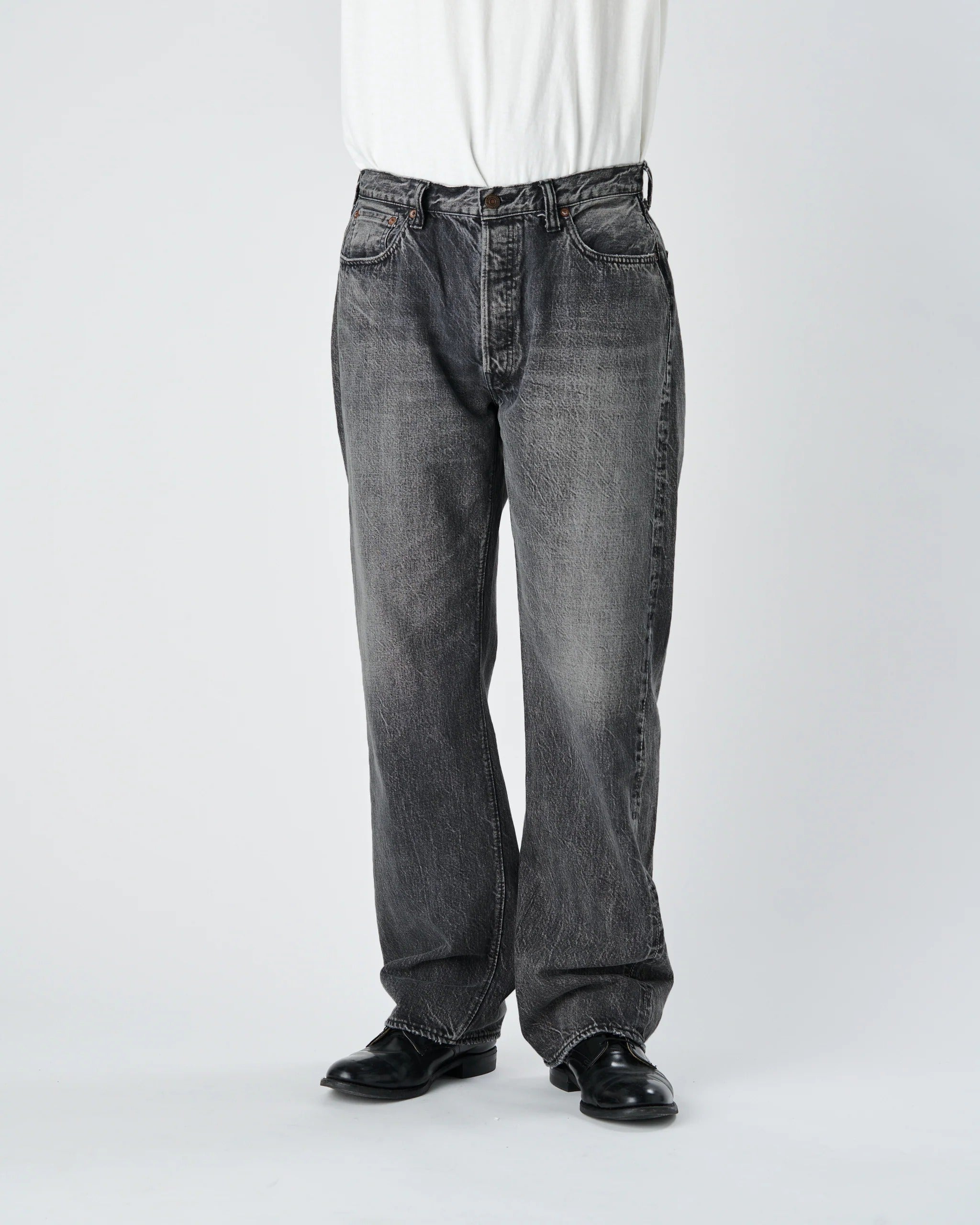 0105BKHW Wide Black Denim Dartford - BLACK