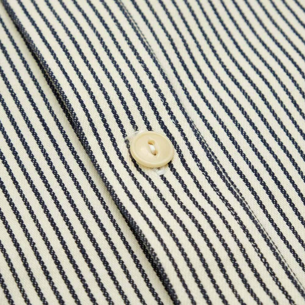 SC37944 HICKORY STRIPE S/S WORK SHIRT - OFF WHITE