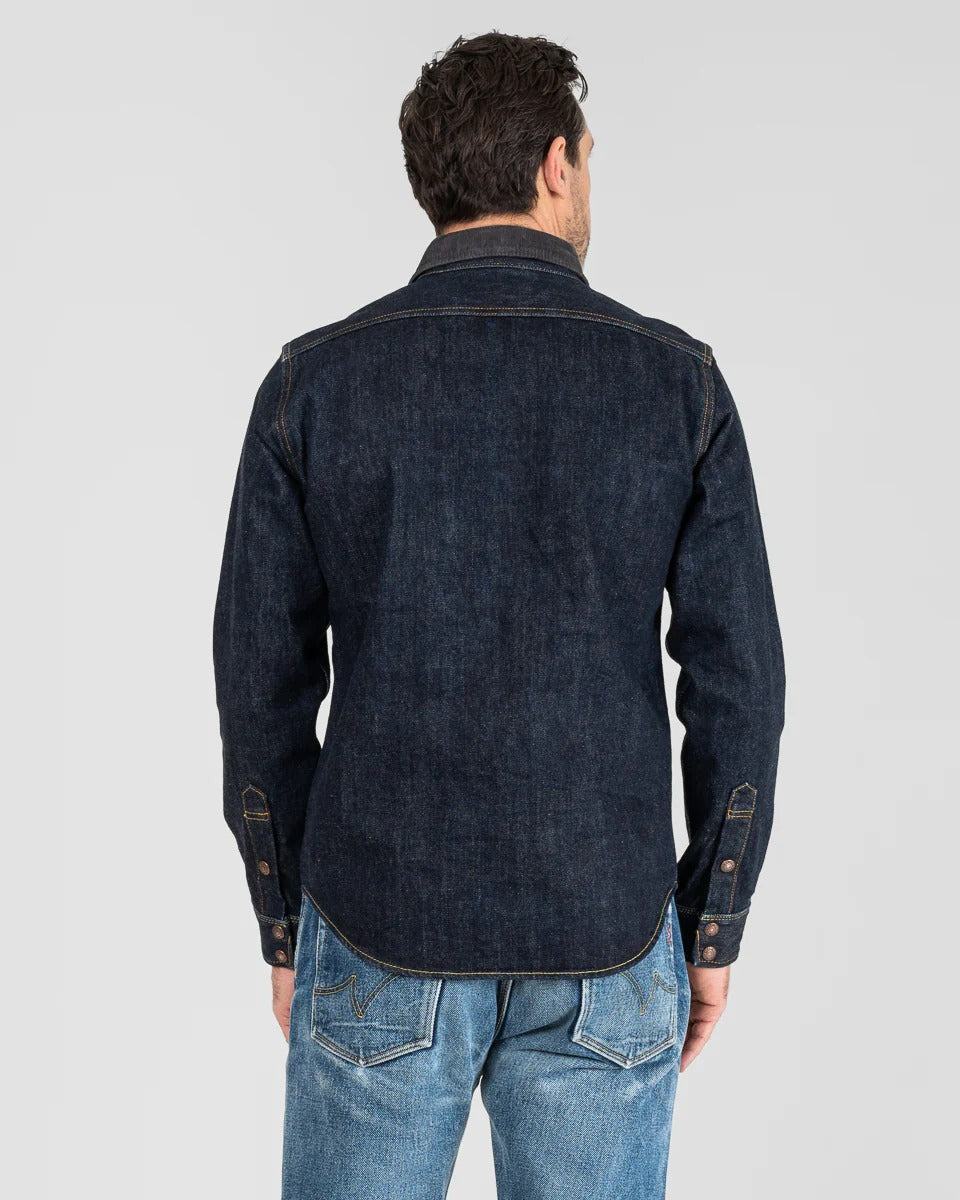 IHSH-427-IND 16OZ SELVEDGE DENIM CPO SHIRT - INDIGO