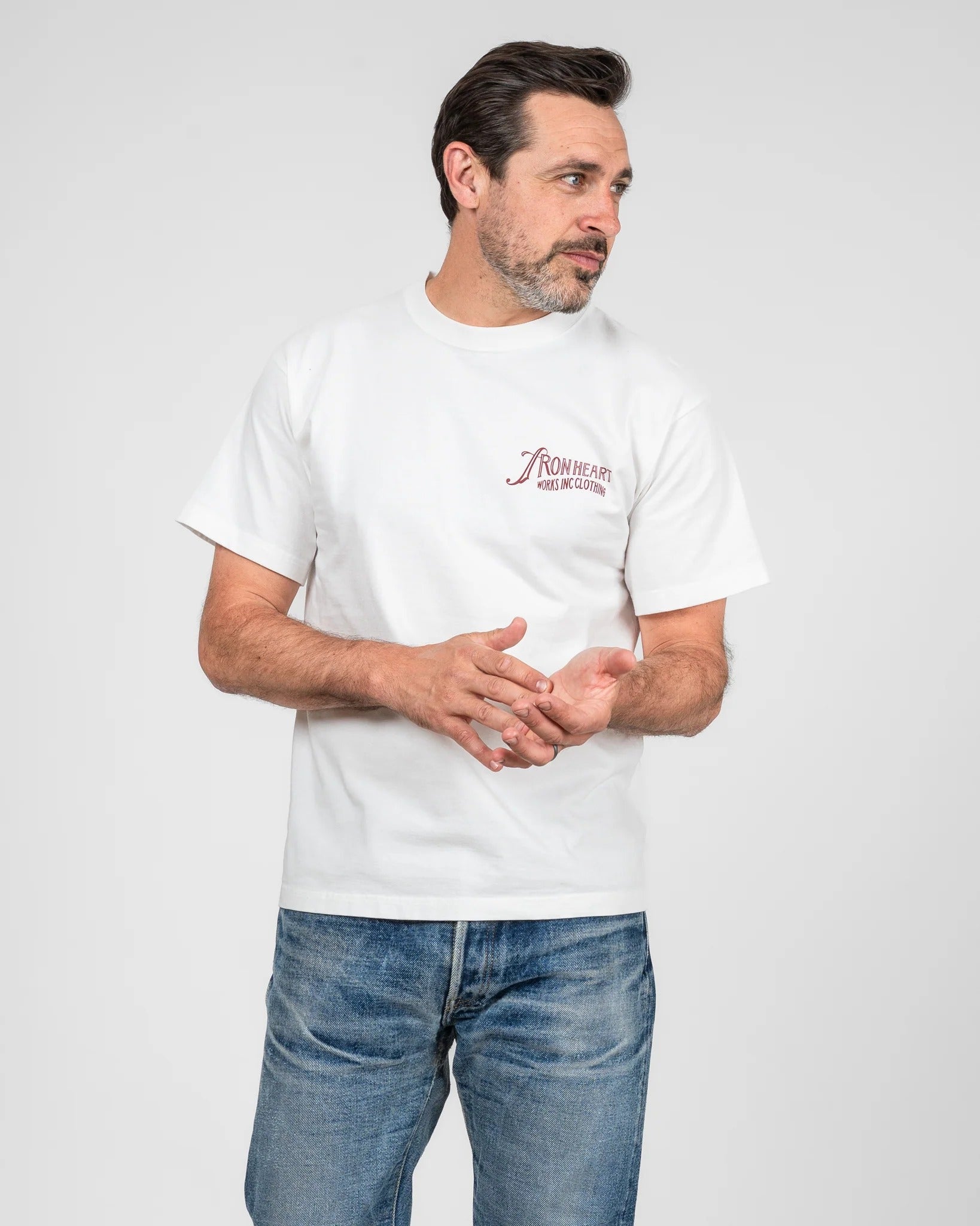 IHT-2501 7.5oz Printed Loopwheel Crew Neck T-Shirt - WHITE