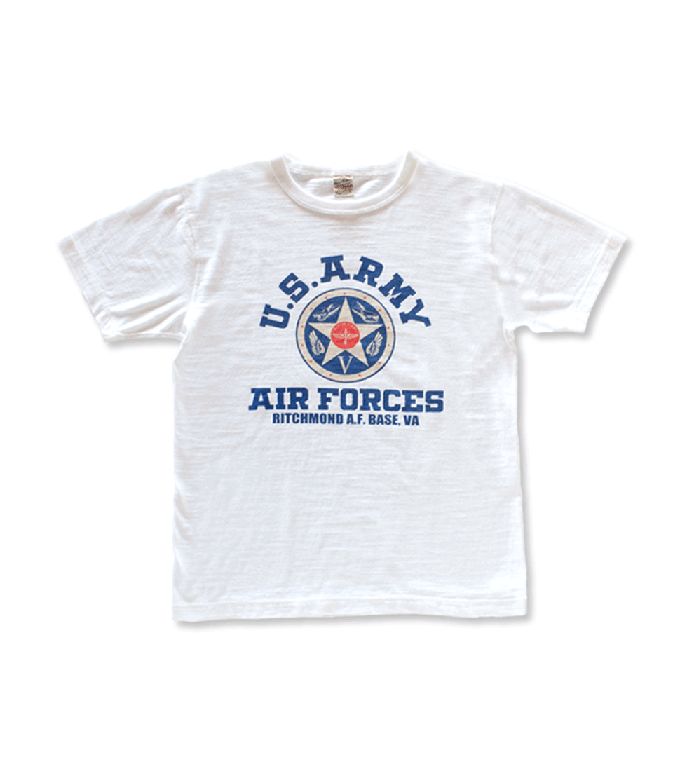 BR79559 SLUB YARN T-SHIRT U.S. ARMY AIR FORCES - WHITE
