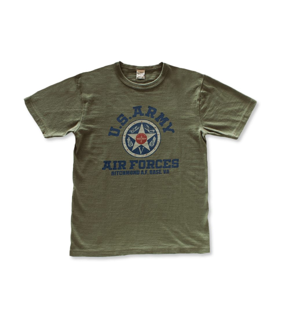 BR79559 SLUB YARN T-SHIRT U.S. ARMY AIR FORCES - OLIVE