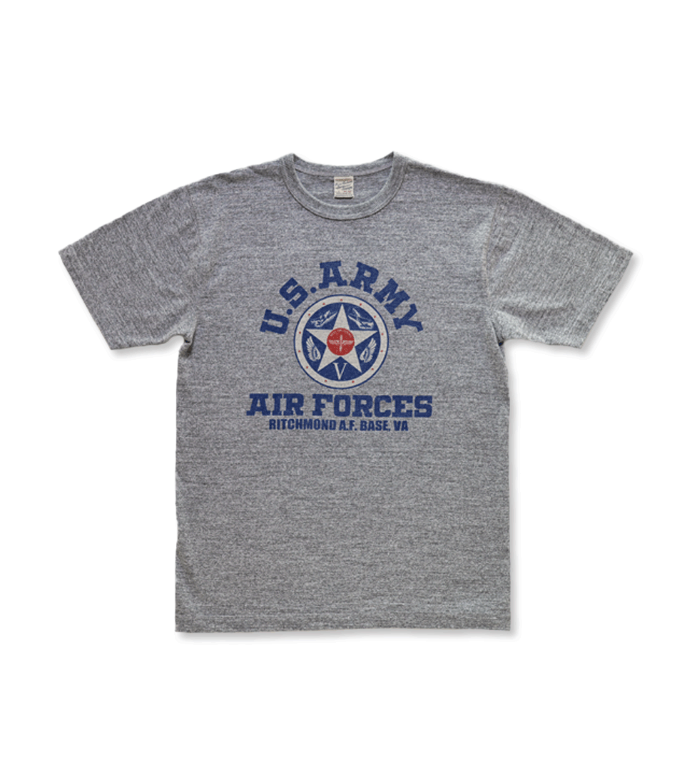 BR79559 SLUB YARN T-SHIRT U.S. ARMY AIR FORCES - H.GRAY