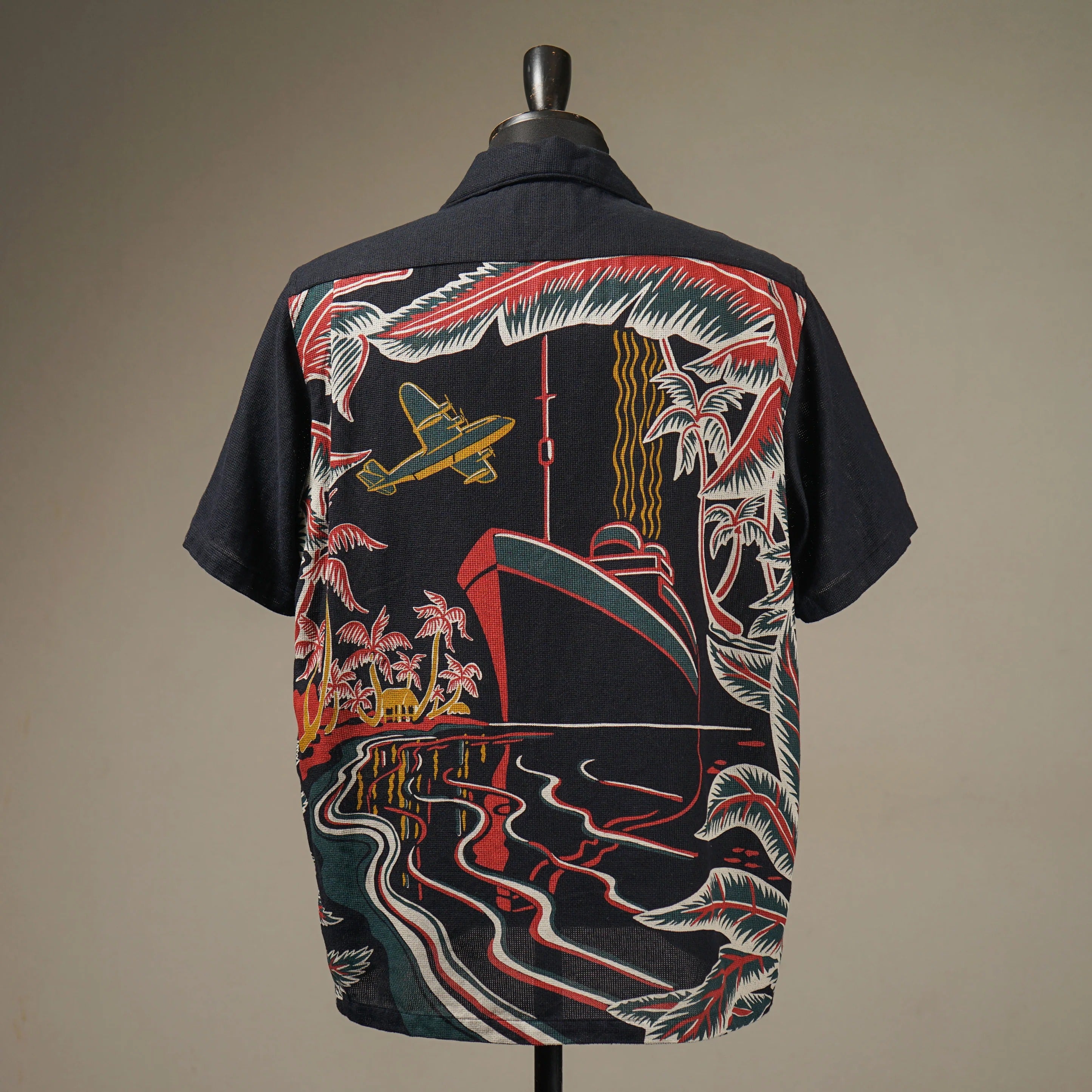 TROPICAL - S/S BACK PANEL SHIRTS - NAVY