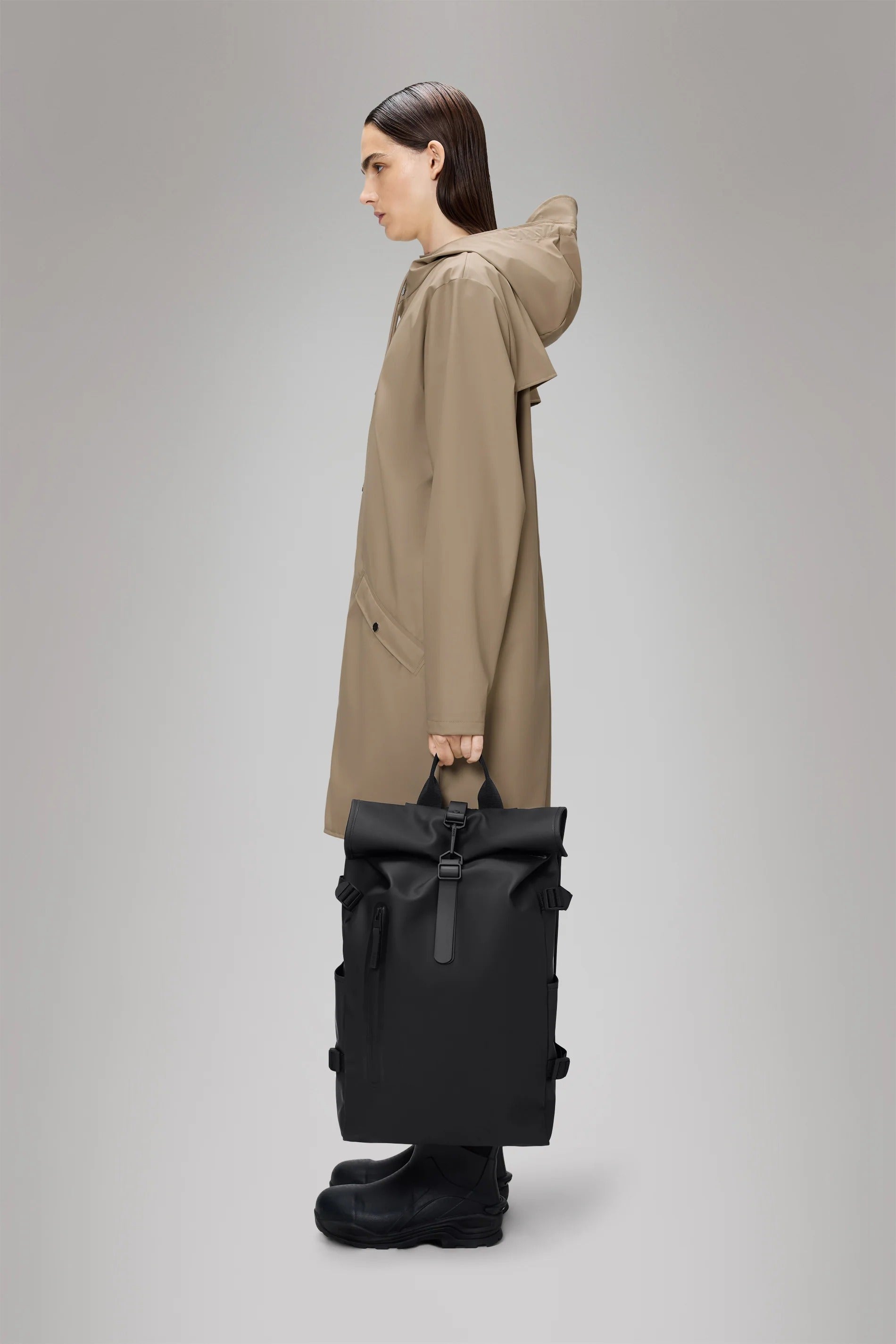 Rolltop Rucksack Large - BLACK