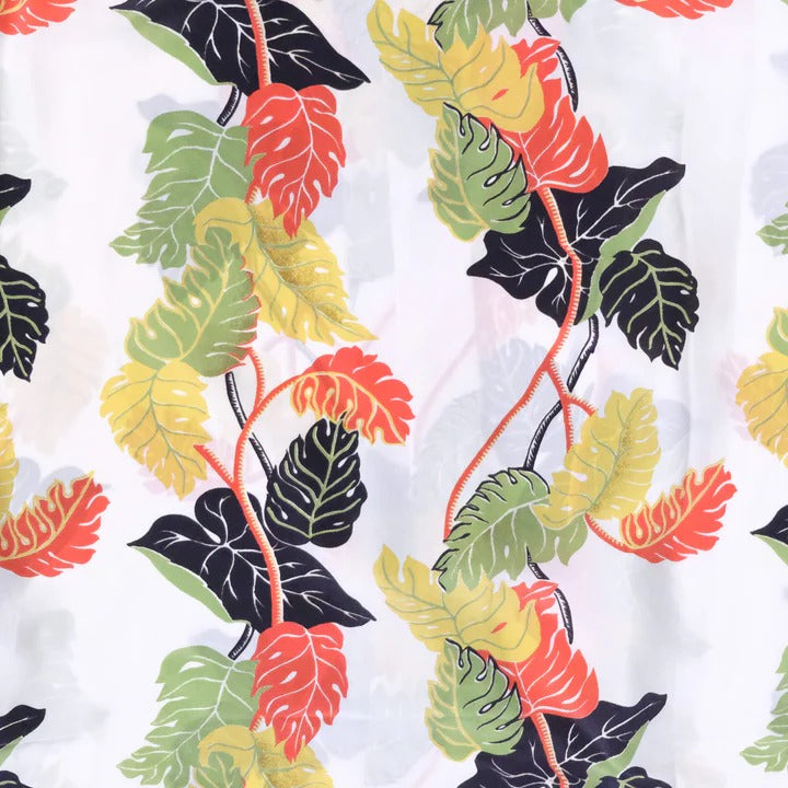 1256 Monstera Border - White
