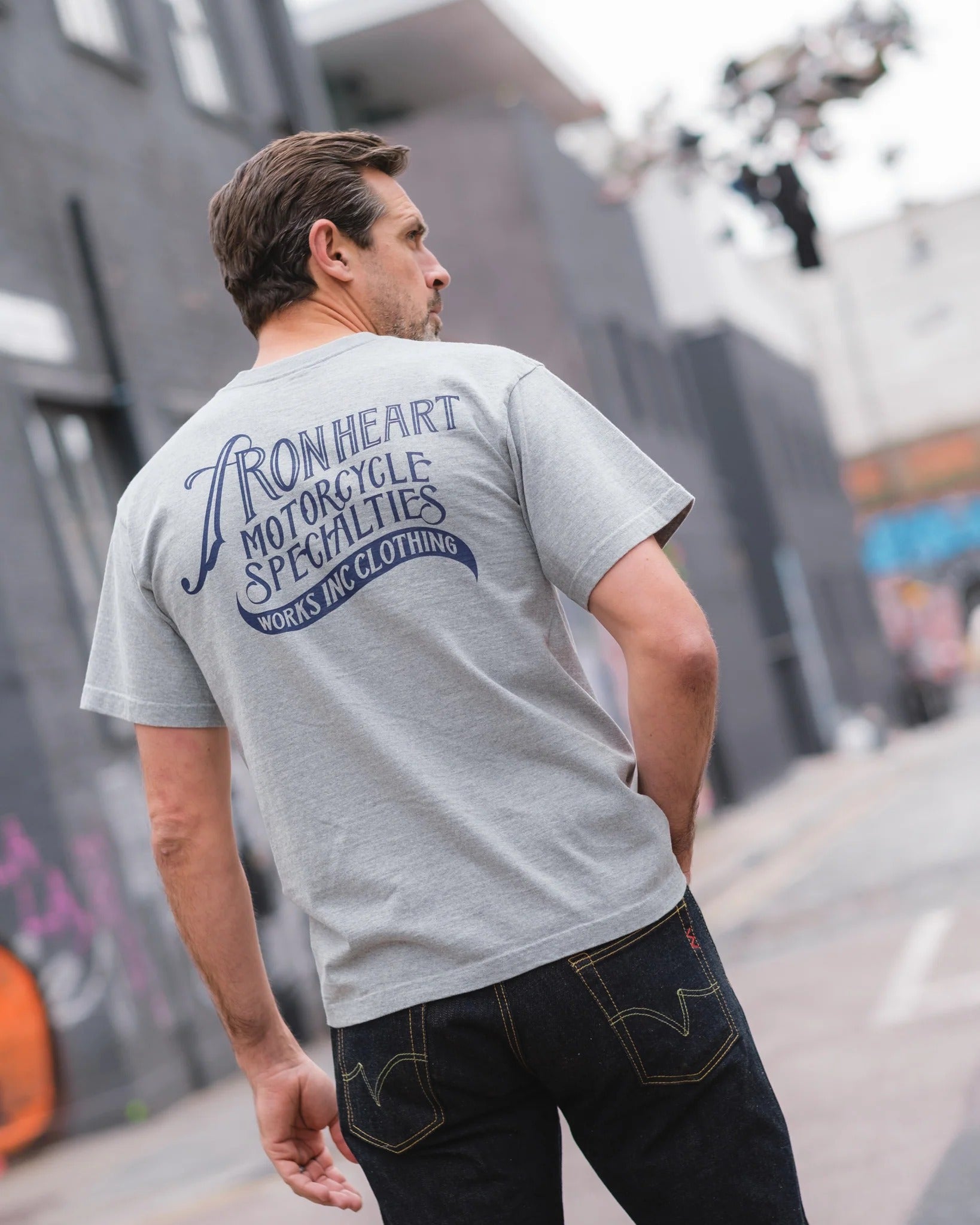IHT-2501 7.5oz Printed Loopwheel Crew Neck T-Shirt - GREY
