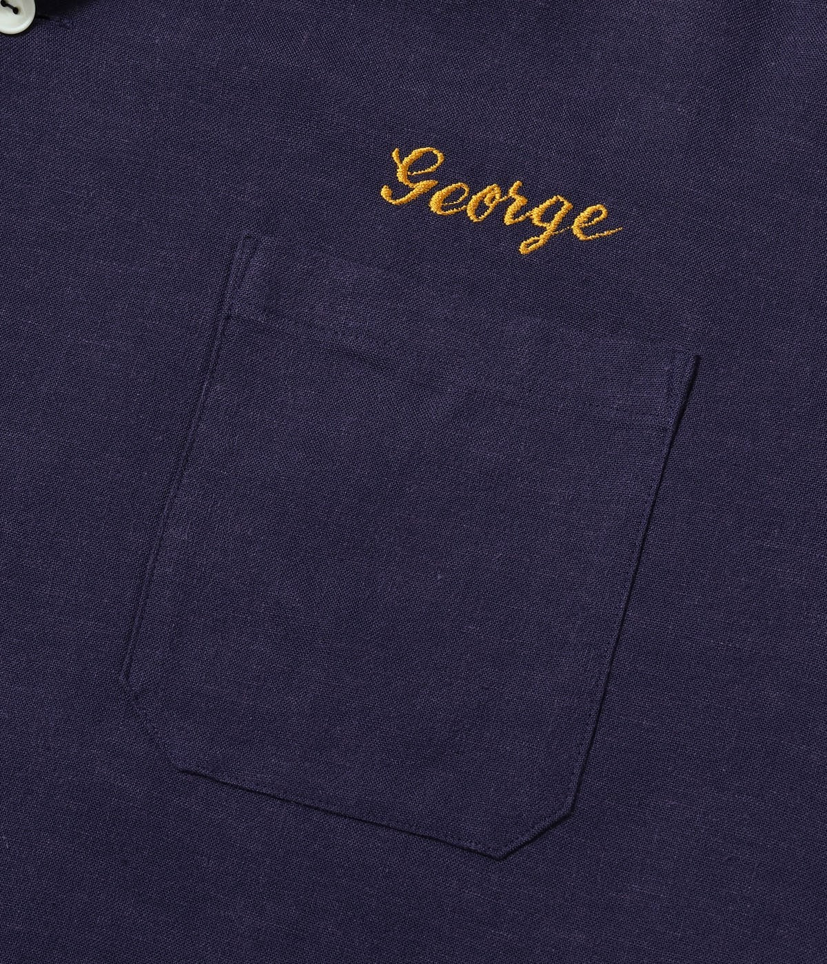 BR39510 U.S. NAVY RAYON LINEN OPEN SHIRT with CHAIN EMBROIDERED - NAVY