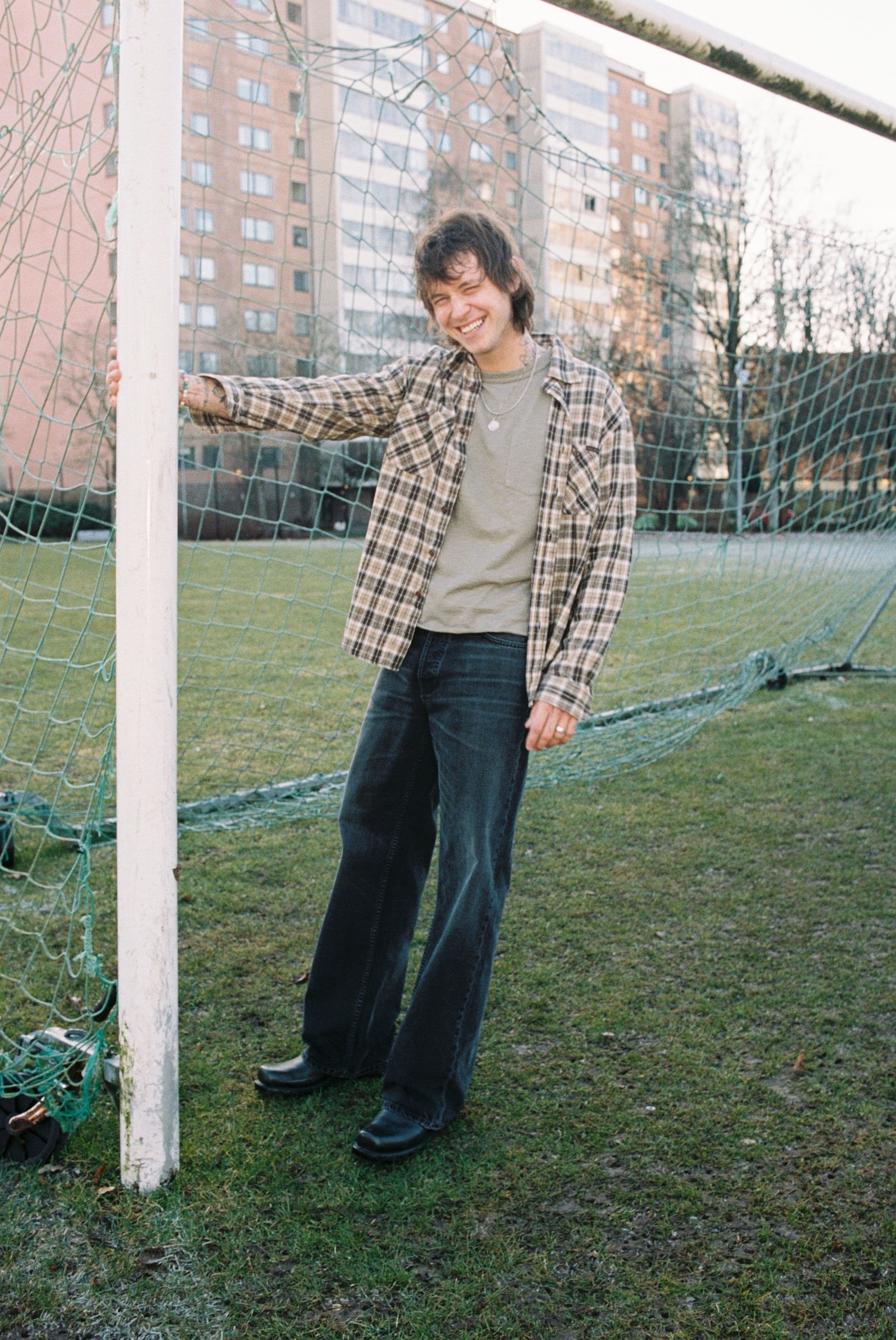 Julian Worker Shirt Check - Brown