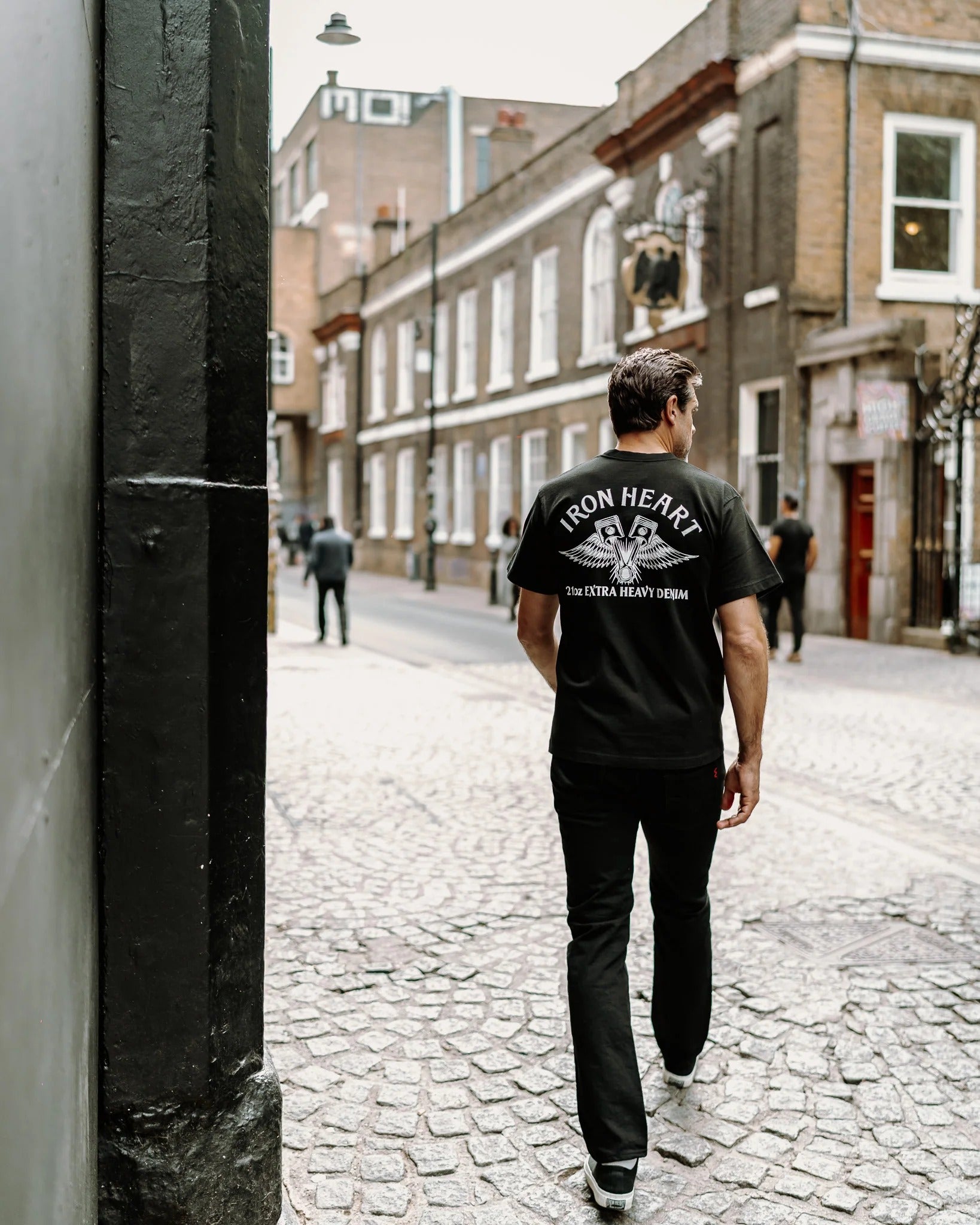 IHT-2502 7.5oz Printed Loopwheel Crew Neck T-Shirt - BLACK