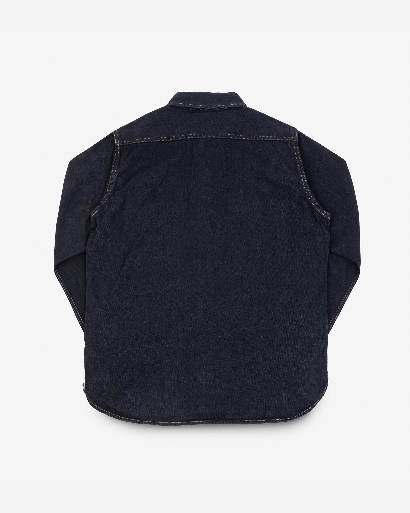 IHSH-326-OD 12OZ SELVEDGE DENIM WORK SHIRT WITH SNAPS - INDIGO OVERDYED BLACK