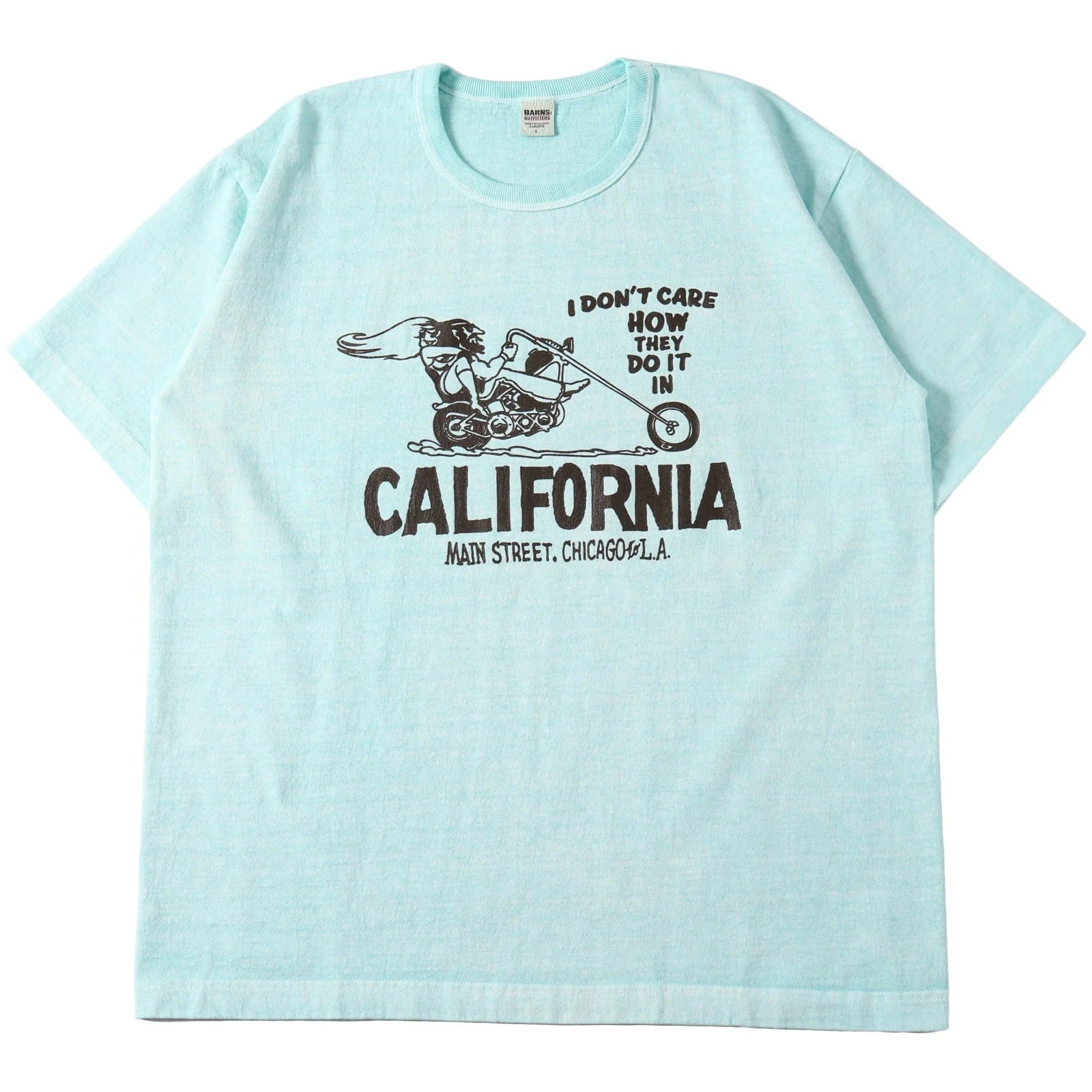 BR-25253 Pigment Dye 16/-BD Tube S/S Print T-shirt (CALIFORNIA) - SAX
