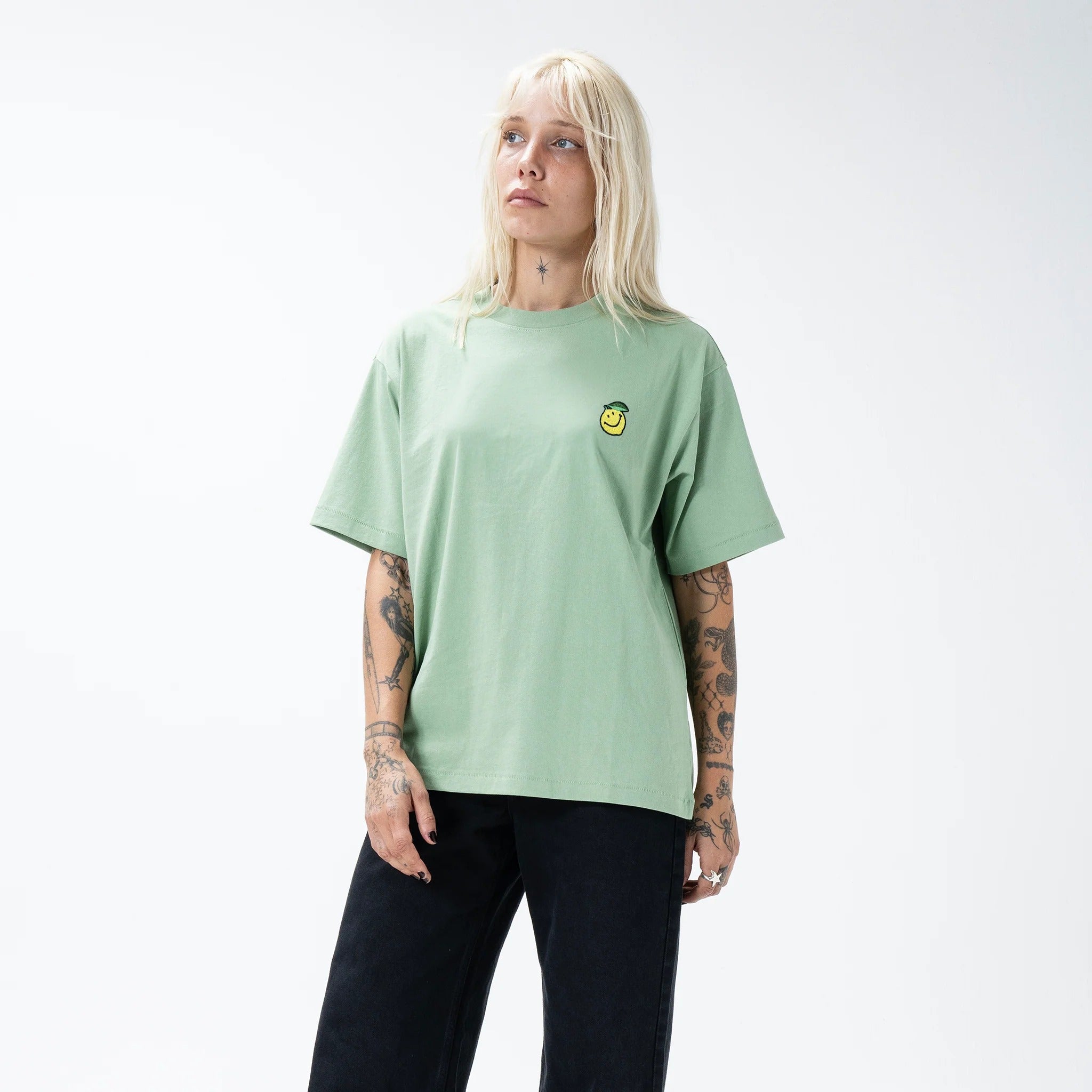 SMILEY FRUIT T-SHIRT 3-PACK - BASIL /BUTTER-CREAM/SKY BLUE