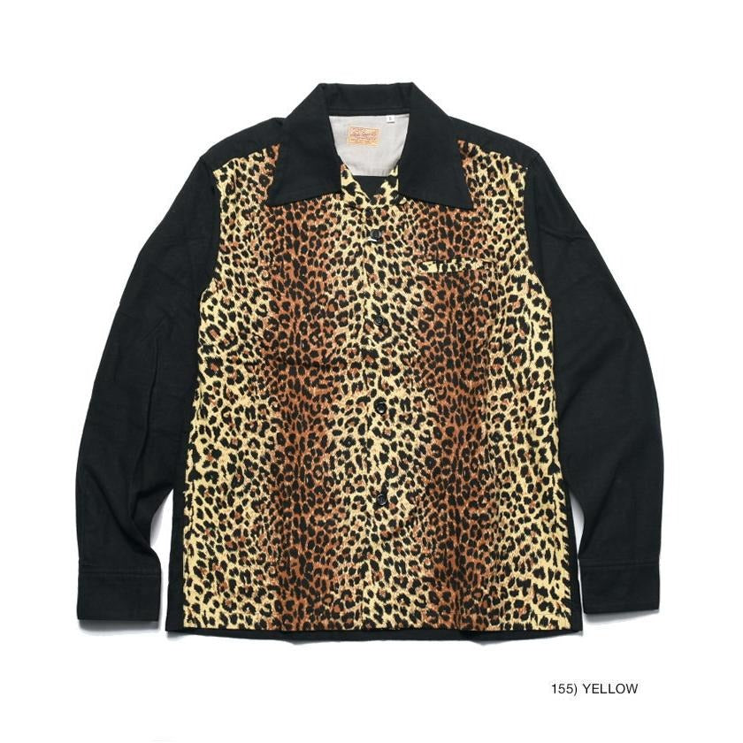 SE29576 Flannel Sports Shirt "LEOPARD x PLAIN" - YELLOW