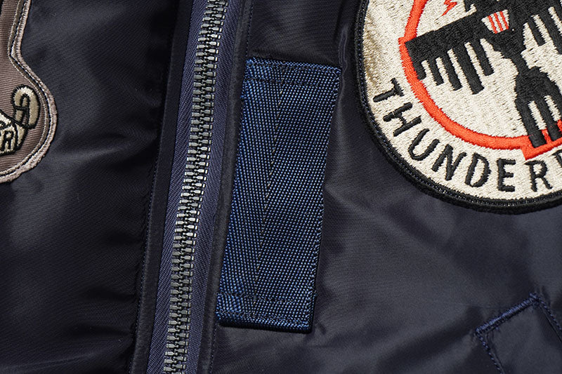 BR15744 Type B-15C (MOD.) "AFBLUE B. RICKSON & SONS. INC. 34th BOMB.SQ. THUNDERBIRDS" - NAVY