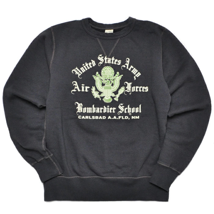 BR69692 Set-In Crew Neck Sweat Shirt U.S.Army Air Forces Bomb. School - BLACK