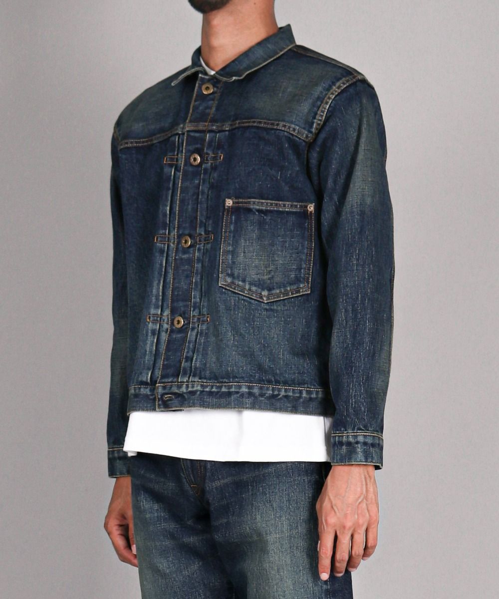 JBGJ1003- D01 14.8oz Classic Denim Jacket (Aging Wash) - INDIGO