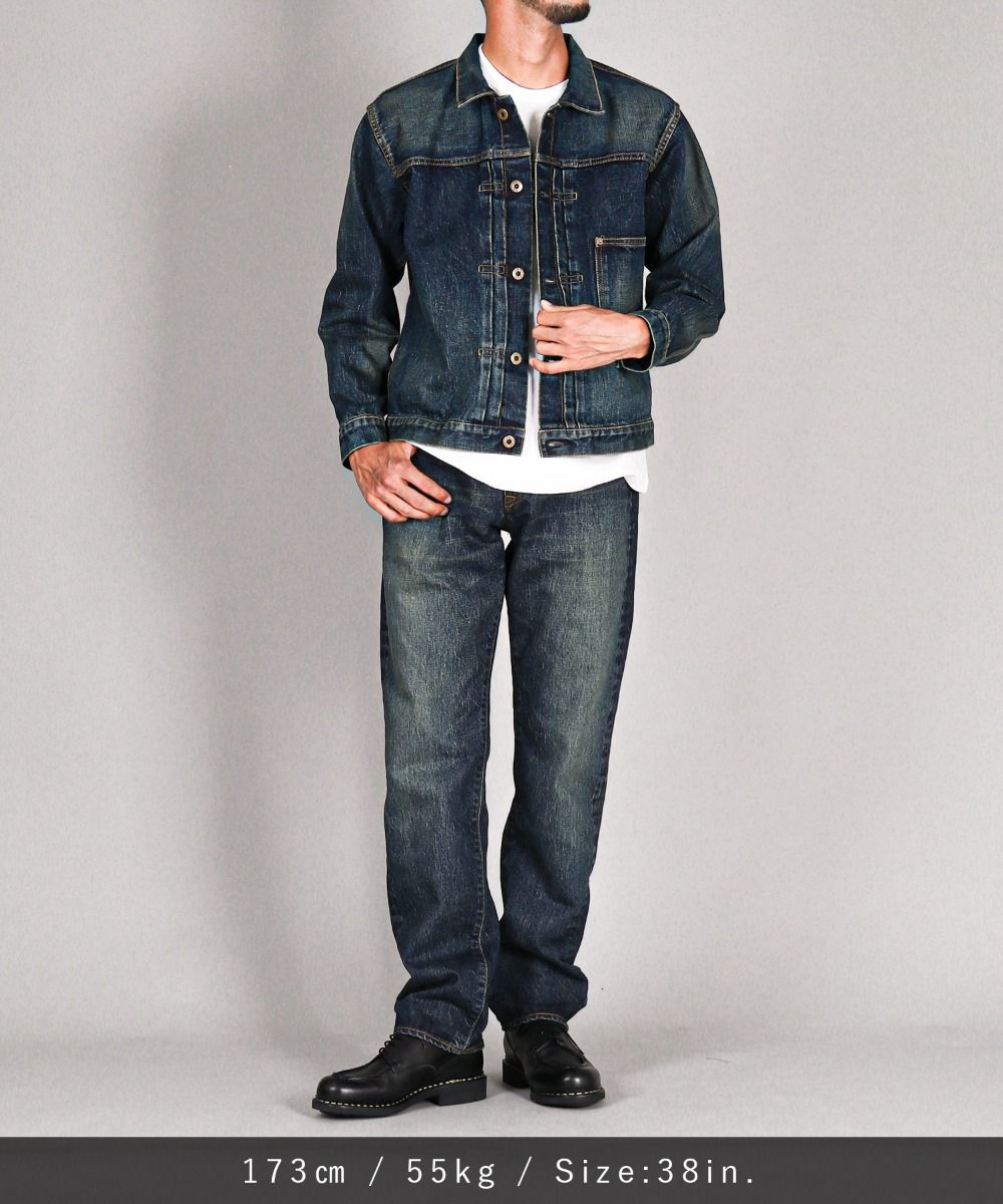 JBGJ1003- D01 14.8oz Classic Denim Jacket (Aging Wash) - INDIGO