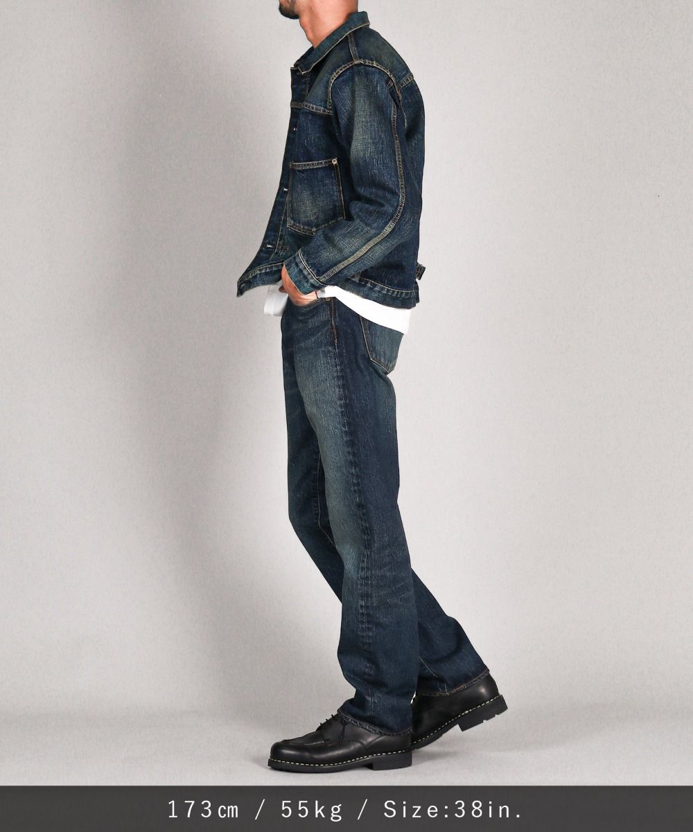 JBGJ1003- D01 14.8oz Classic Denim Jacket (Aging Wash) - INDIGO