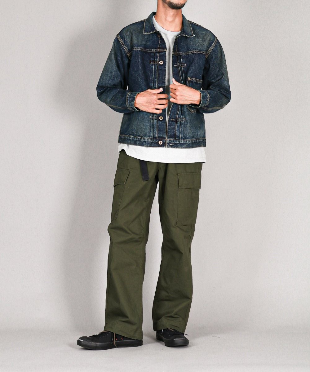 JBGJ1003- D01 14.8oz Classic Denim Jacket (Aging Wash) - INDIGO