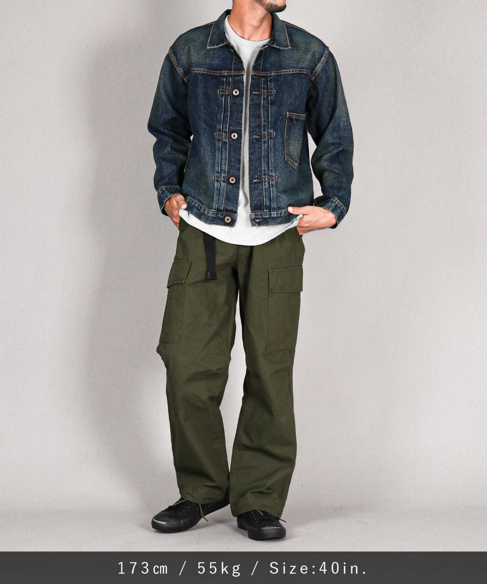 JBGJ1003- D01 14.8oz Classic Denim Jacket (Aging Wash) - INDIGO