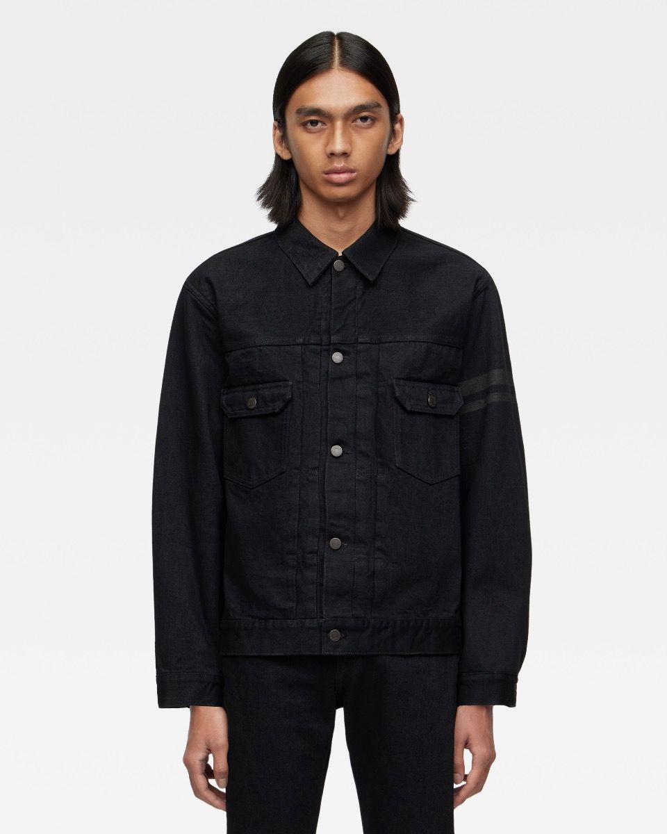 MMGJ11025S #002 CLASSIC DENIM JACKET 15.7oz - BLACK