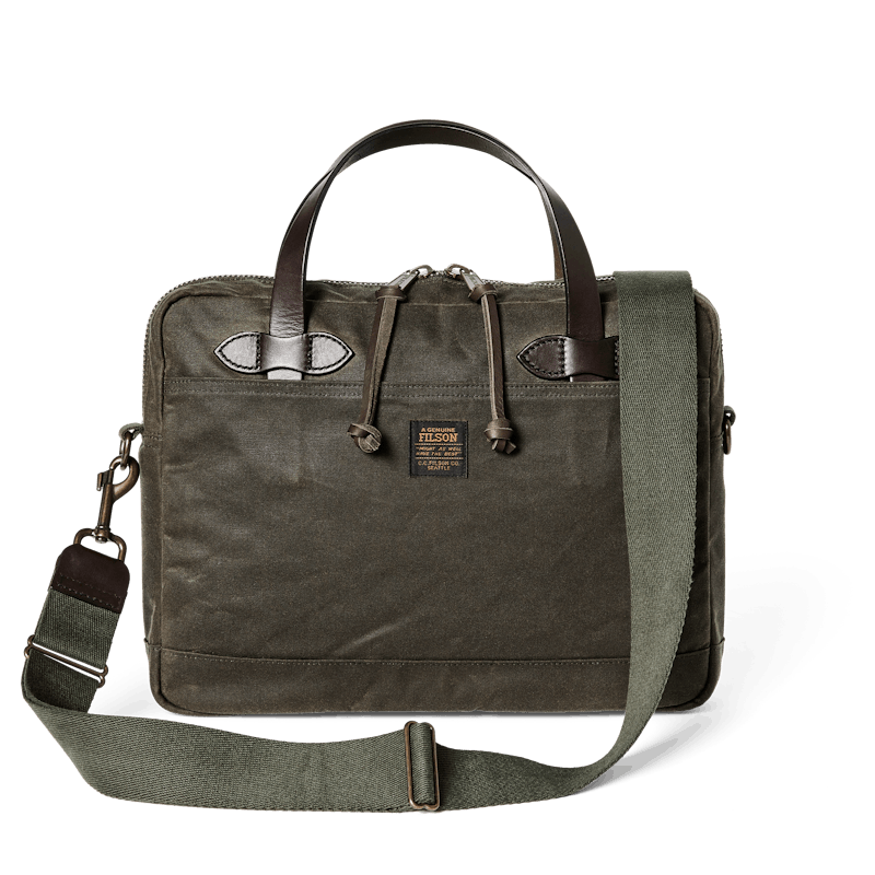 TIN CLOTH COMPACT BRIEFCASE - OTTER GREEN