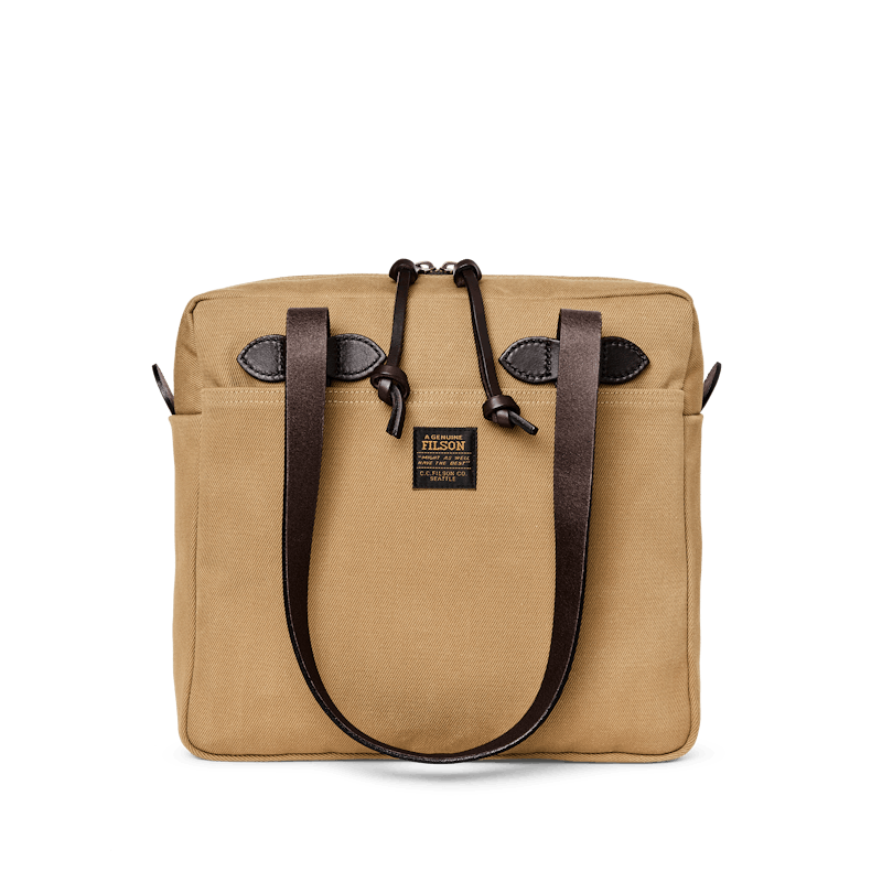 SMALL ZIPPER TOTE BAG - TAN