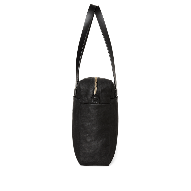 SMALL ZIPPER TOTE BAG - BLACK