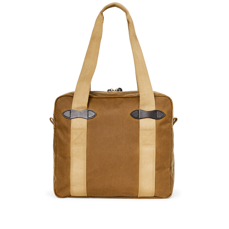 TIN CLOTH ZIPPER TOTE BAG - DARK TAN