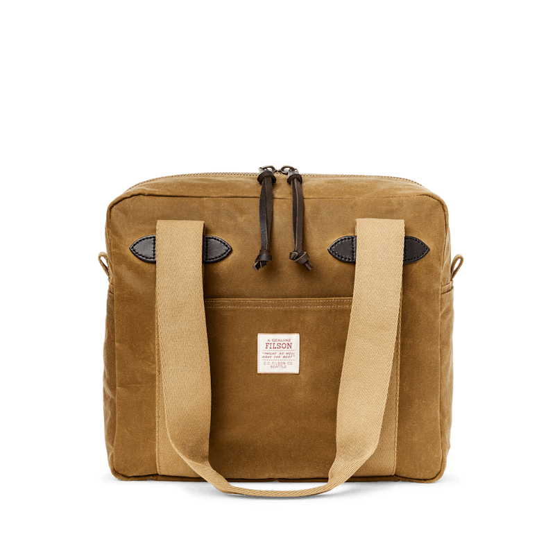 TIN CLOTH ZIPPER TOTE BAG - DARK TAN