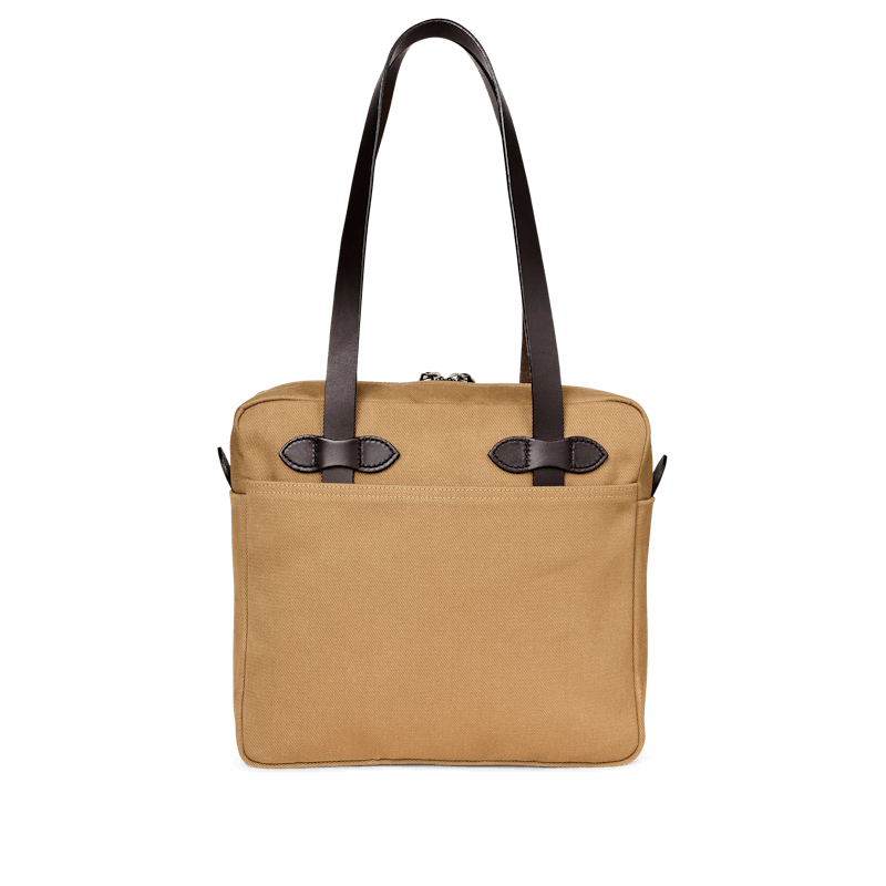 SMALL ZIPPER TOTE BAG - TAN