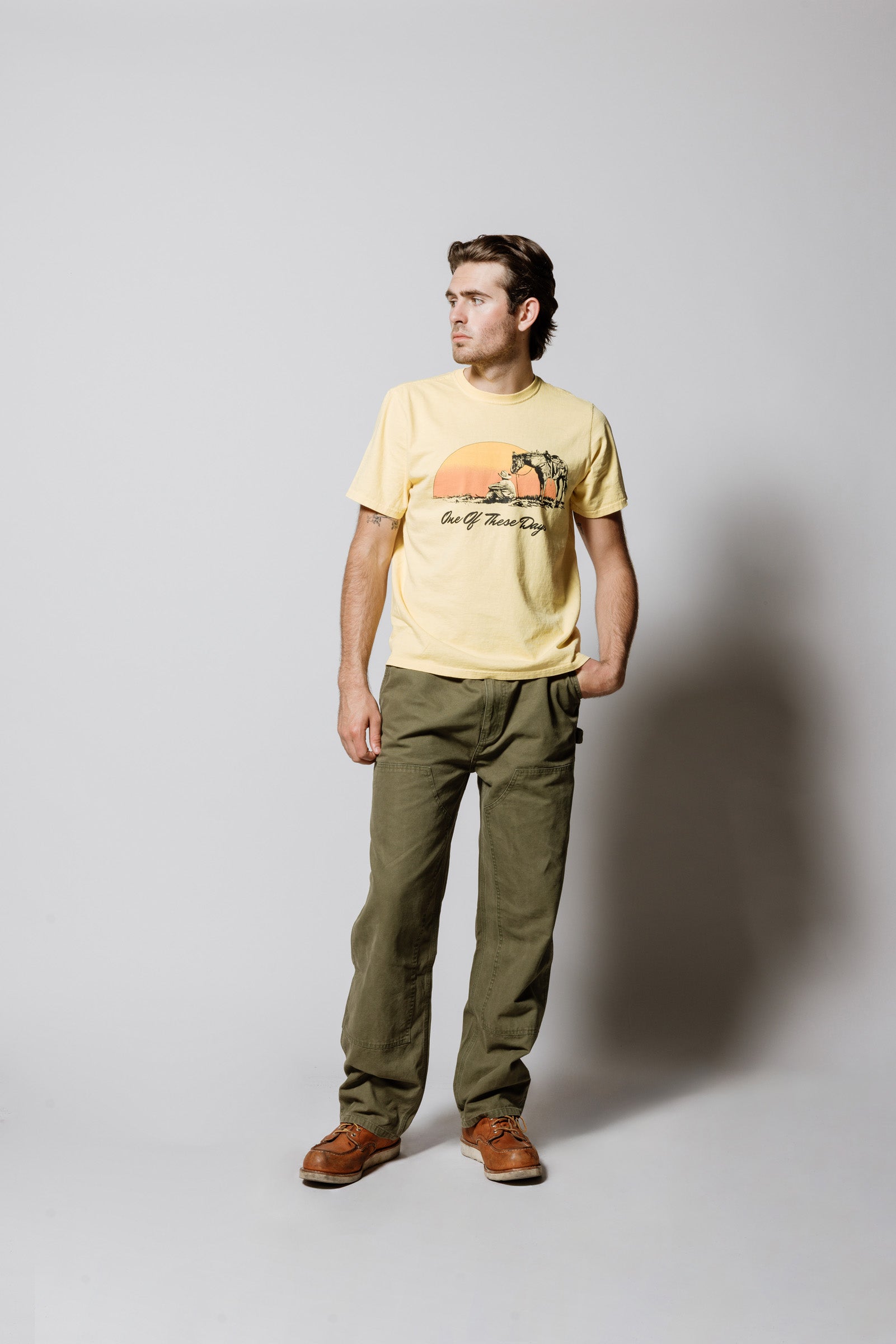 COULD ONLY REMEMBER TSHIRT - HARD WASHED YELLOW