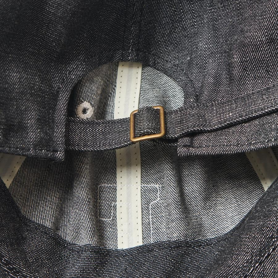 6843 6PANEL DENIM F BASEBALL CAP - BLACK