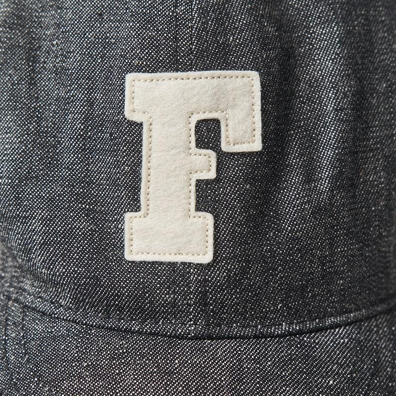 6843 6PANEL DENIM F BASEBALL CAP - BLACK