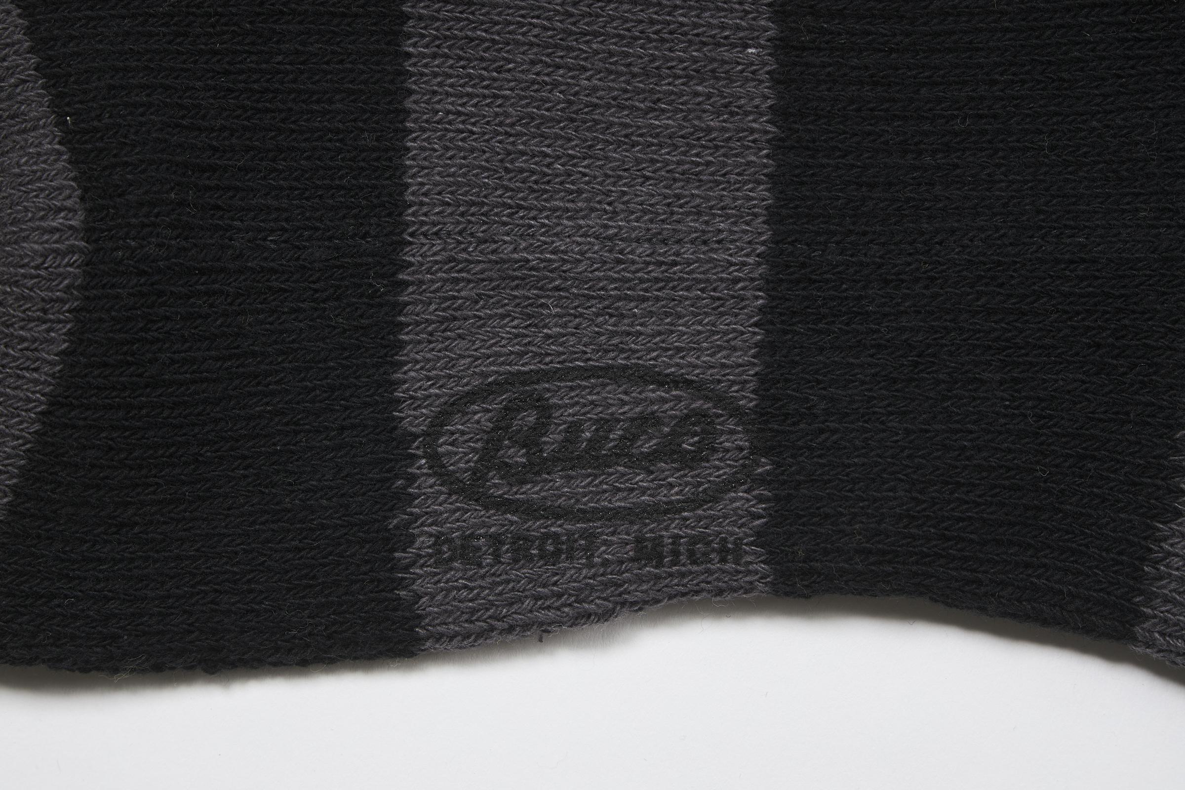 BA23105 BUCO STRIPED ACTION SOCKS - GRAY/BLACK