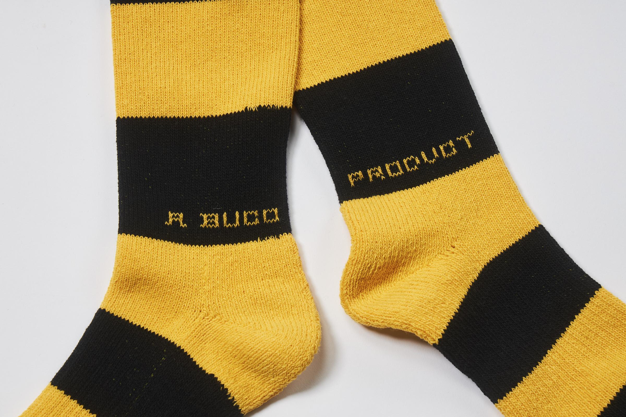 BA23105 BUCO STRIPED ACTION SOCKS - YELLOW/BLACK