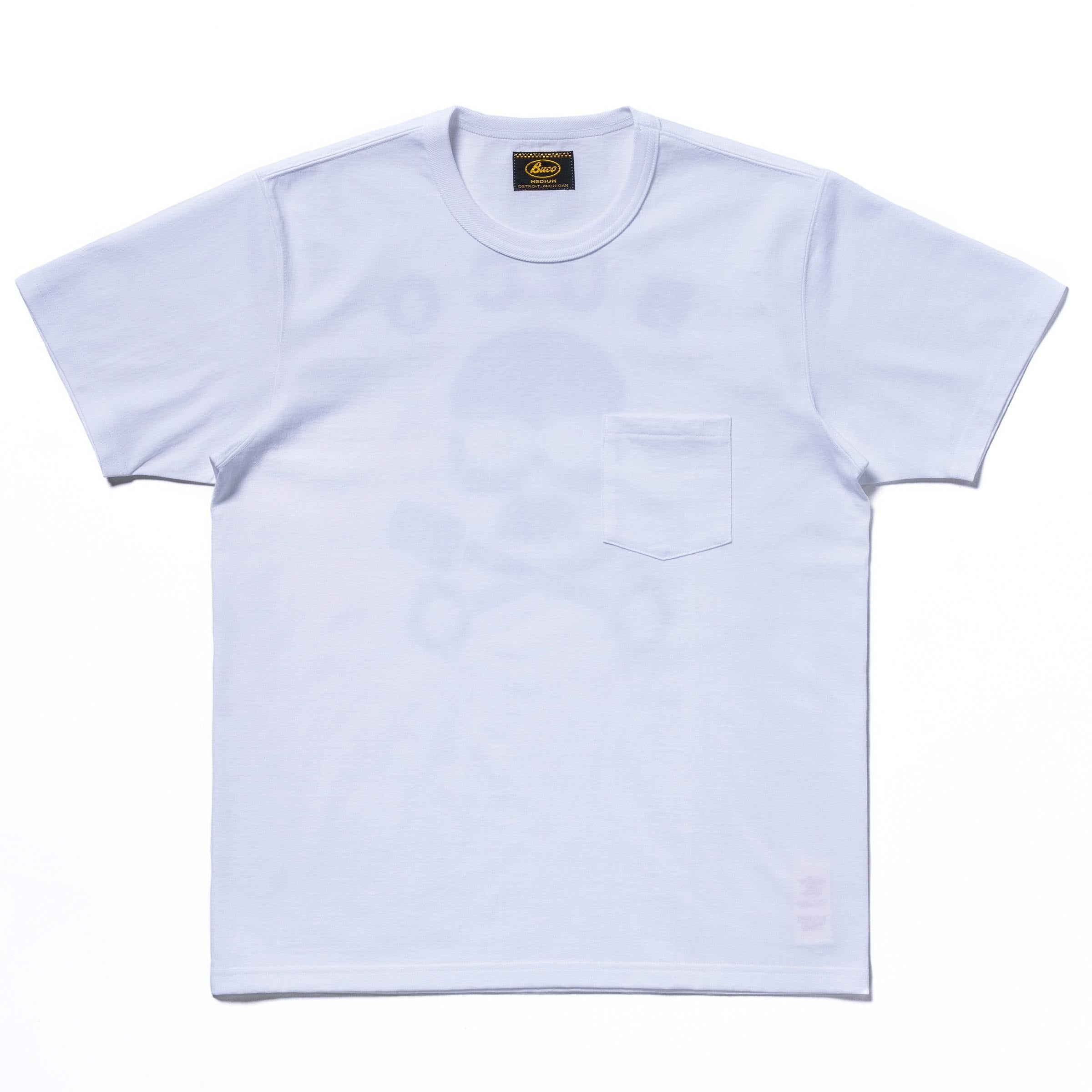 BC25003 BUCO TEE / SKULL PISTON - WHITE