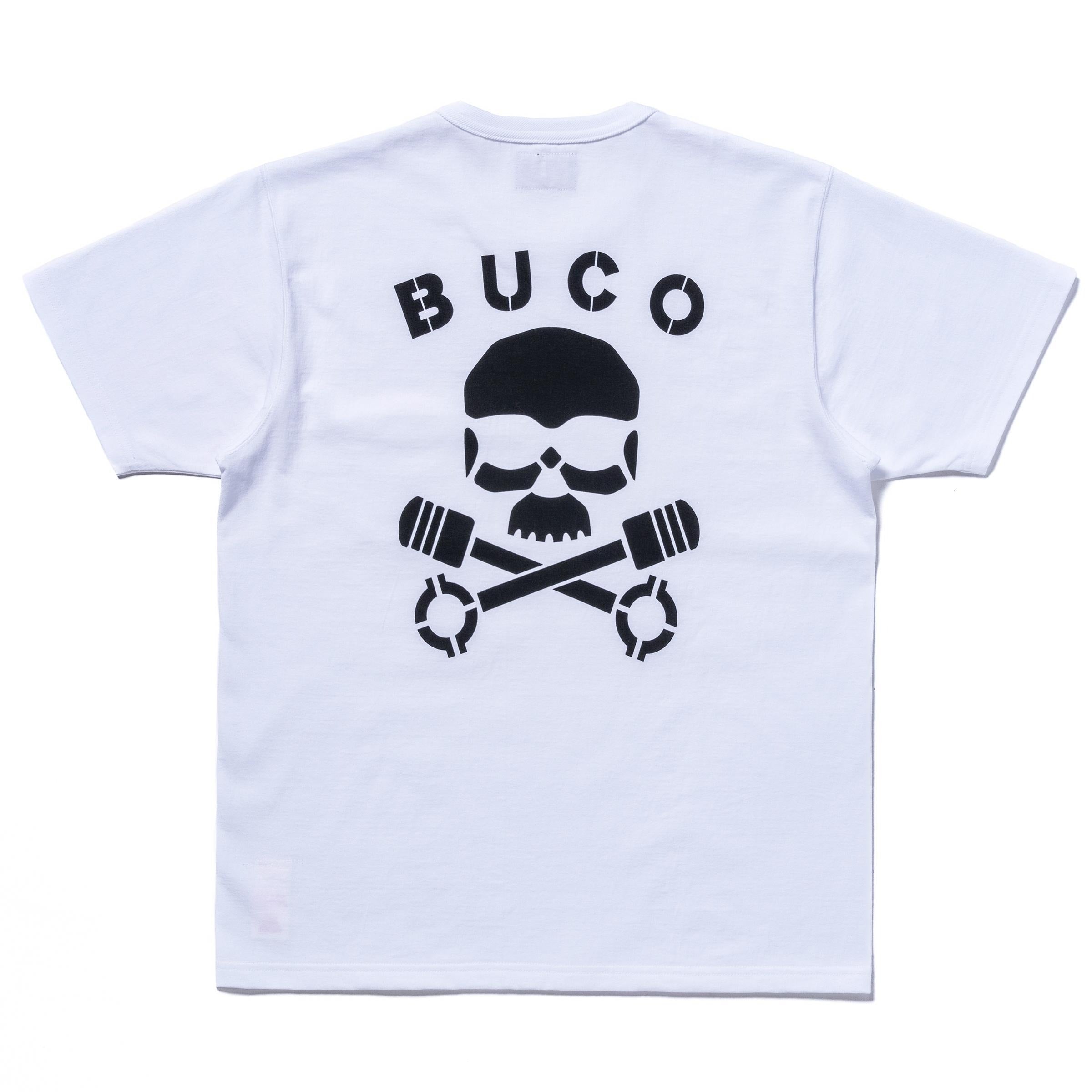 BC25003 BUCO TEE / SKULL PISTON - WHITE