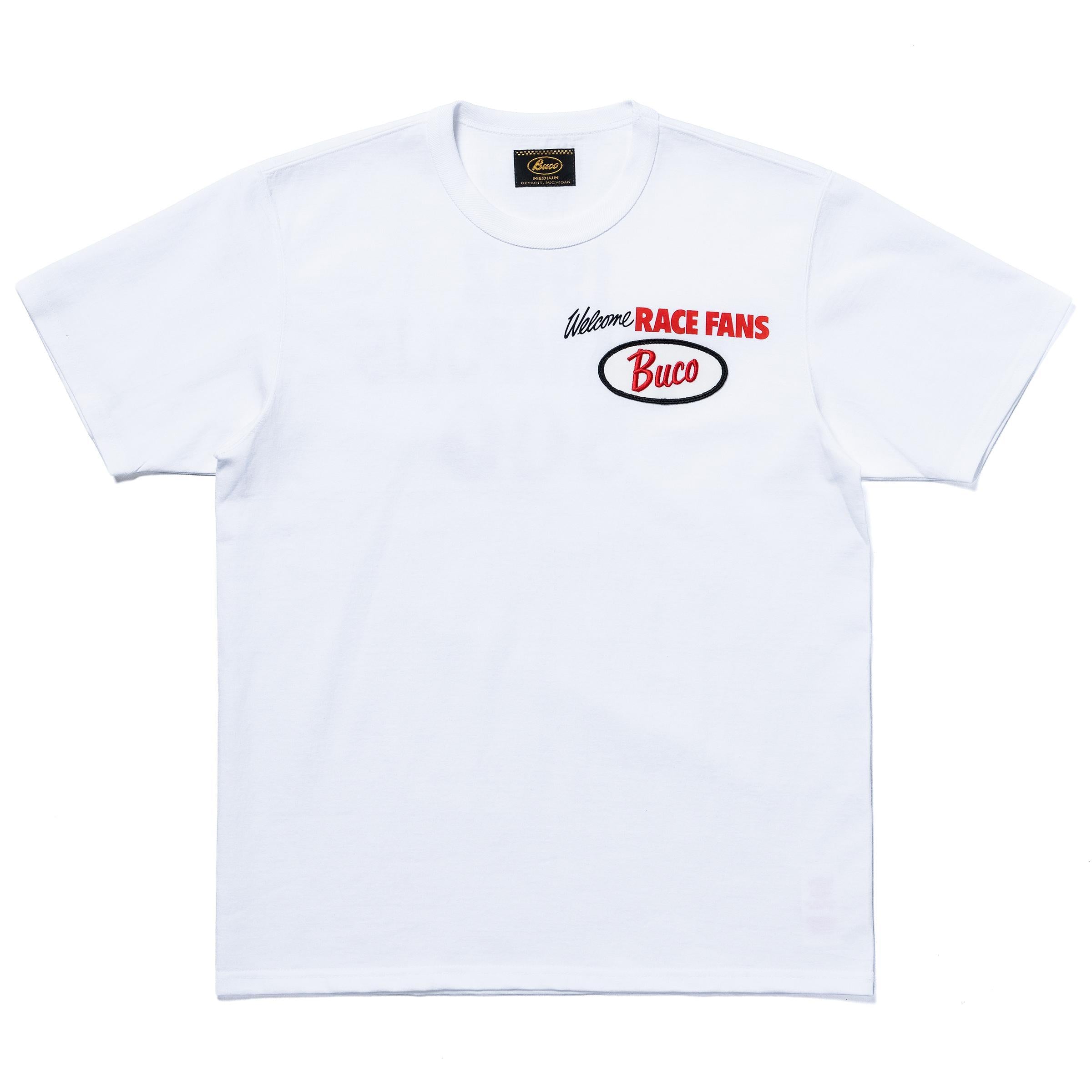 BC26004 BUCO TEE / WELCOME RACING FANS! - WHITE