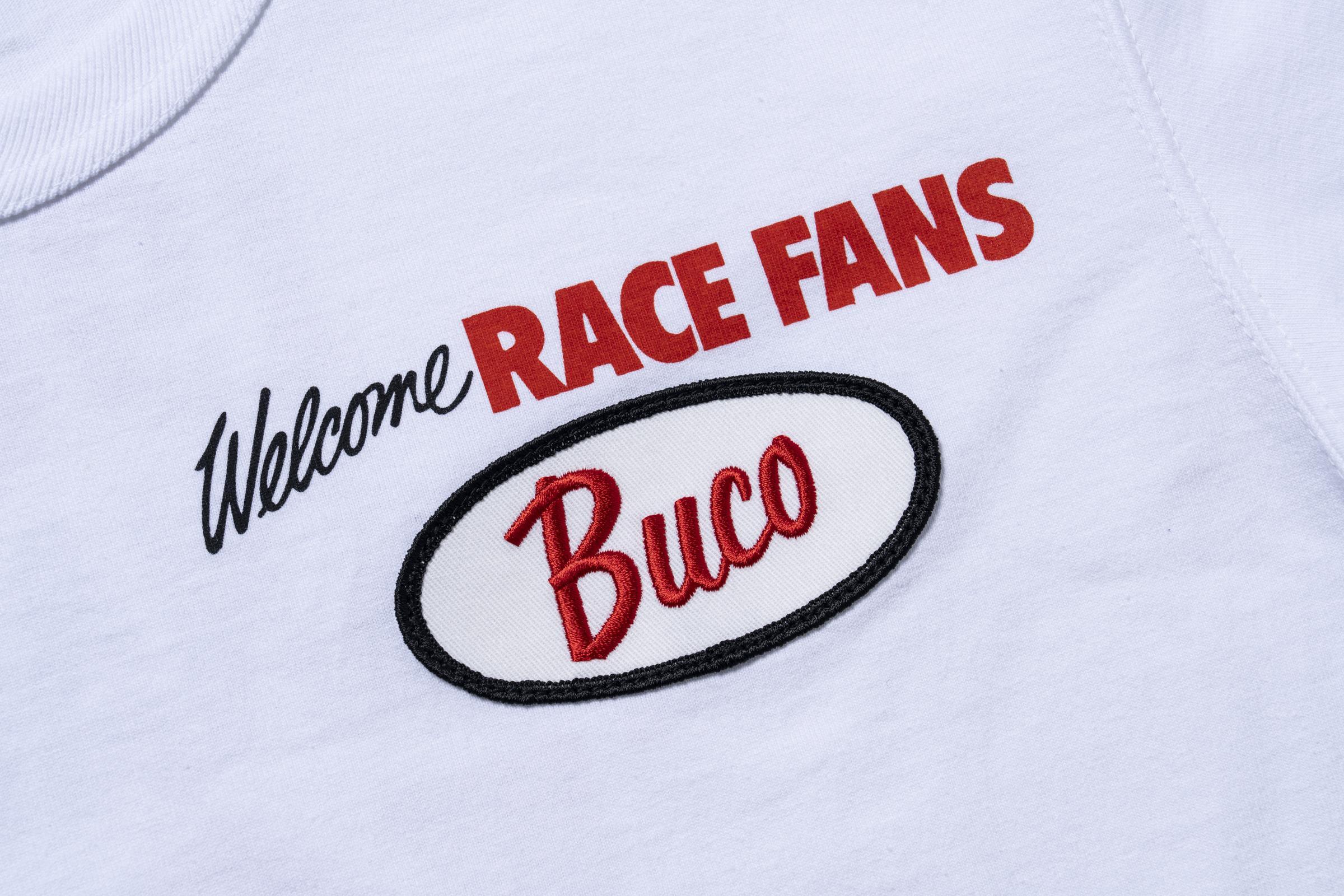 BC26004 BUCO TEE / WELCOME RACING FANS! - WHITE