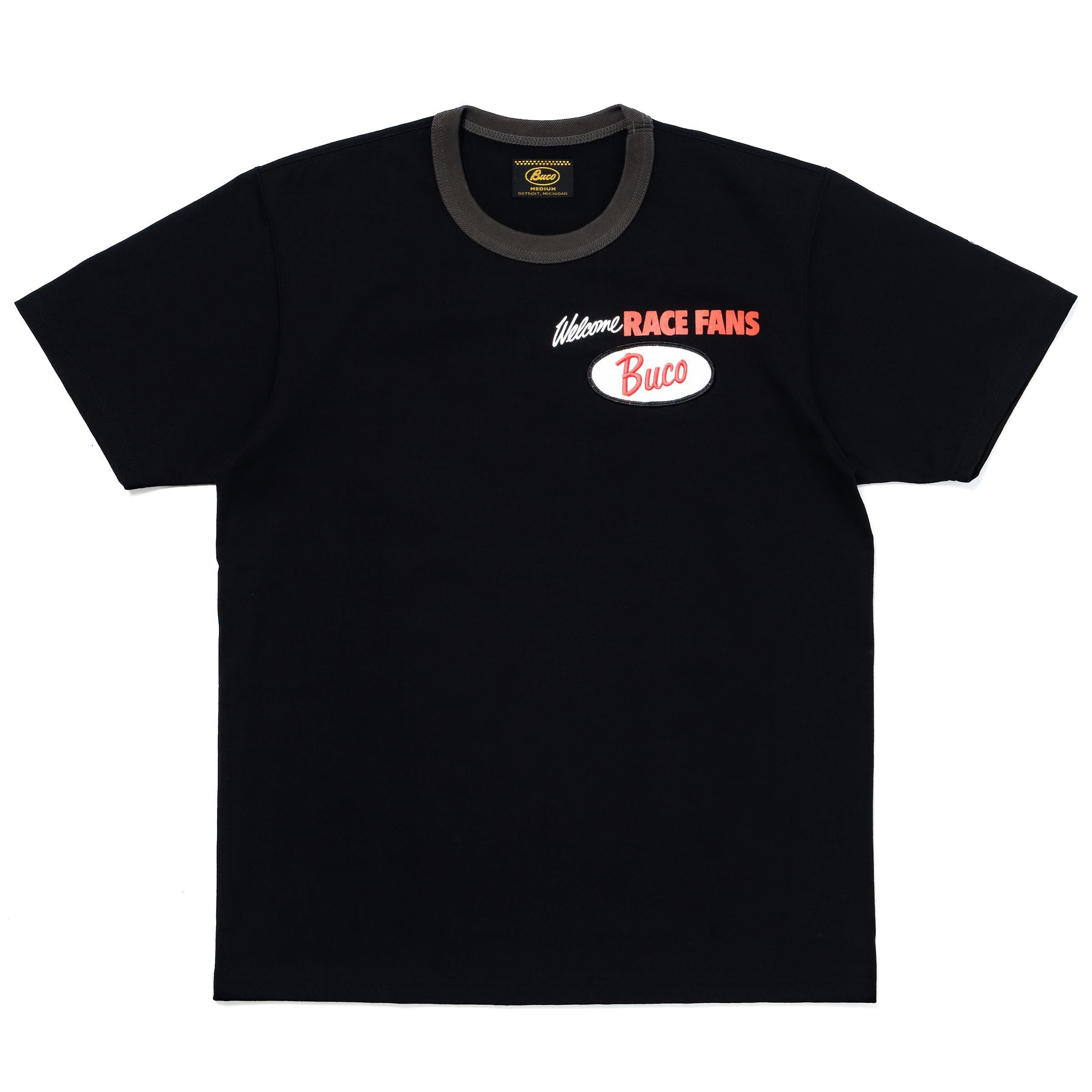 BC26004 BUCO TEE / WELCOME RACING FANS! - BLACKxCHARCOAL