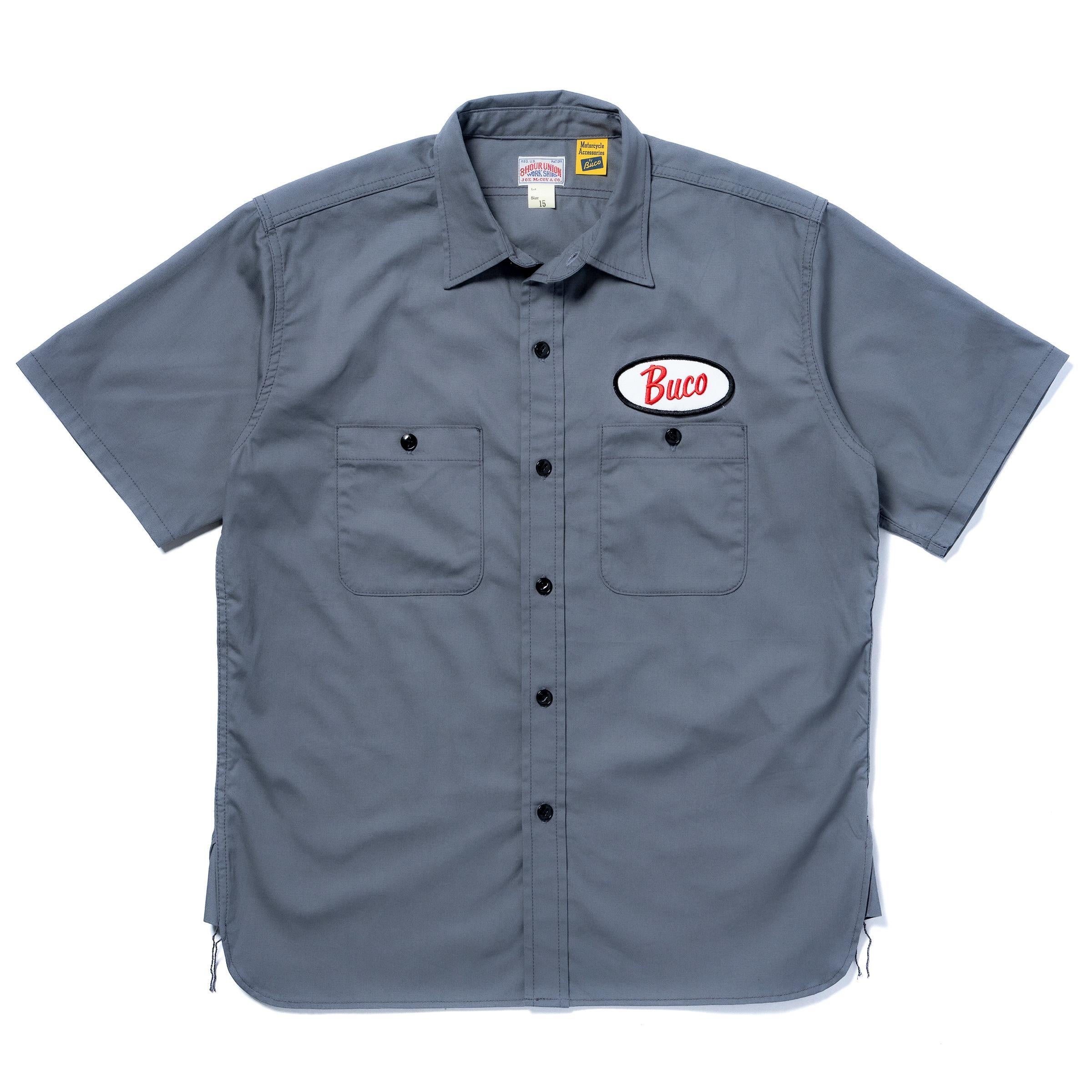 BS26001 BUCO WORKSHIRT S/S / LOOK AT HOW BUCO DID IT! - CLOUD GRAY