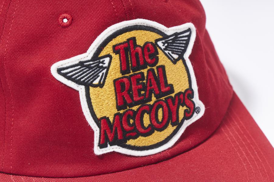 MA23001 THE REAL MCCOY'S LOGO BASEBALL CAP - RED