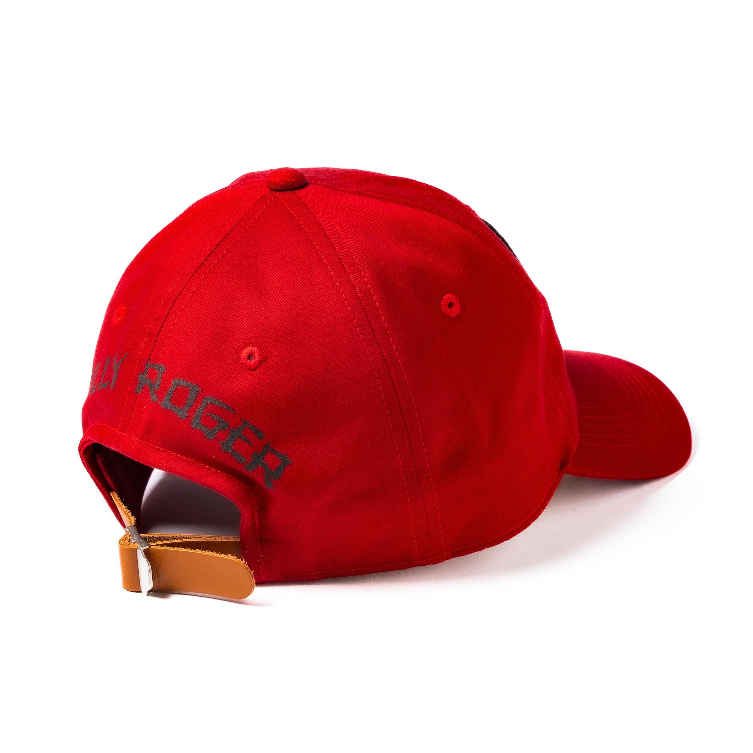 MA25003 BASEBALL CAP / JOLLY ROGER - RED