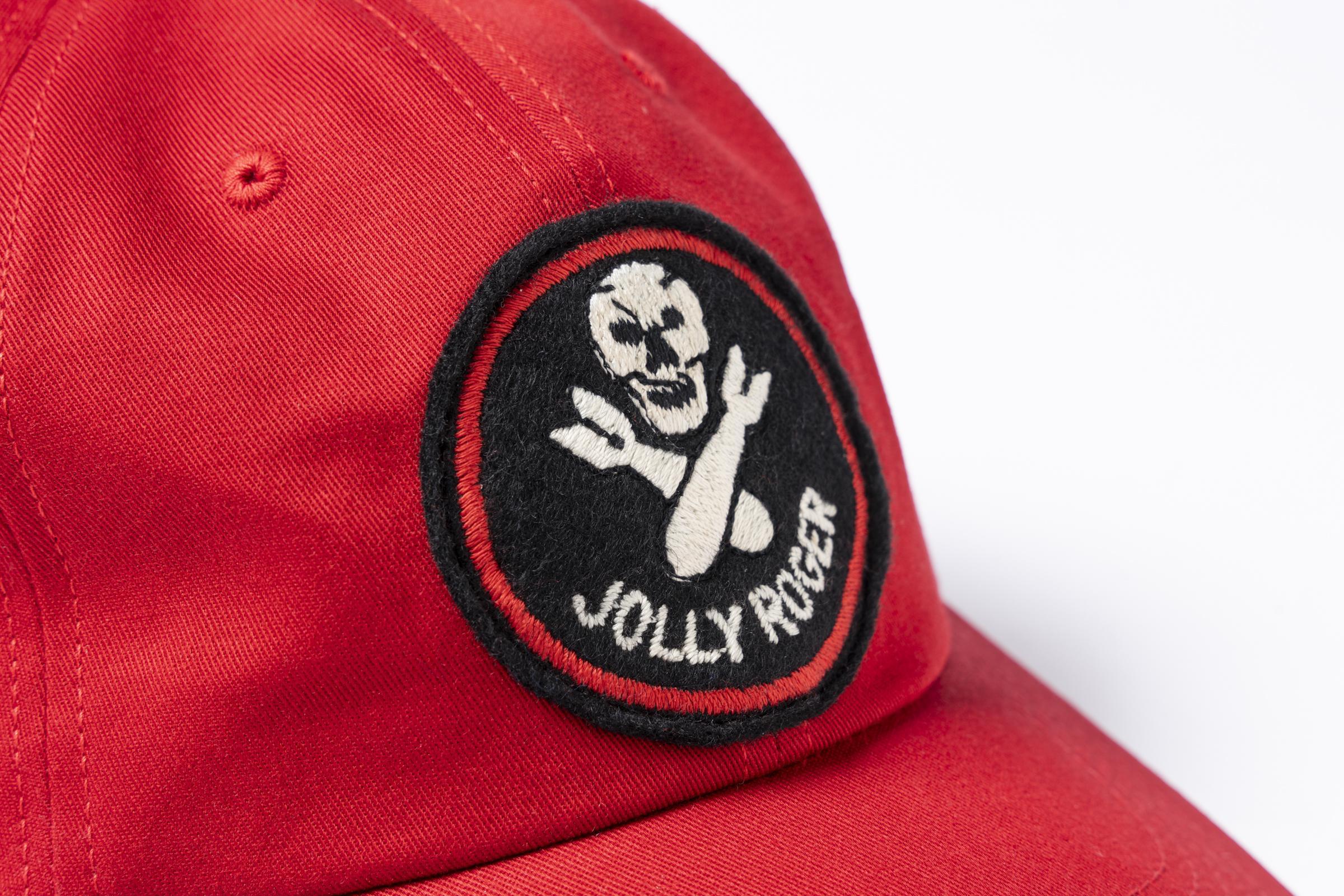 MA25003 BASEBALL CAP / JOLLY ROGER - RED