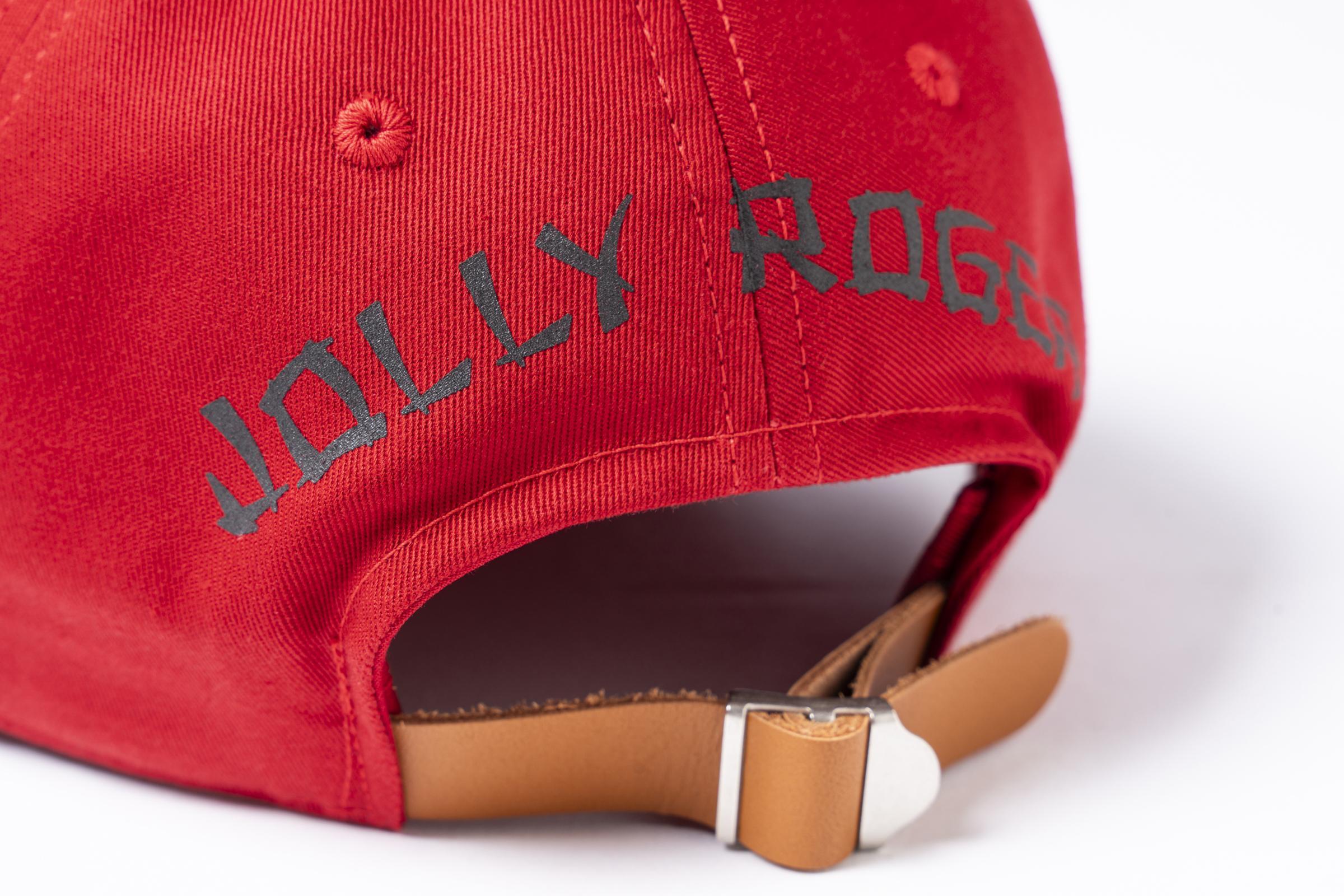 MA25003 BASEBALL CAP / JOLLY ROGER - RED