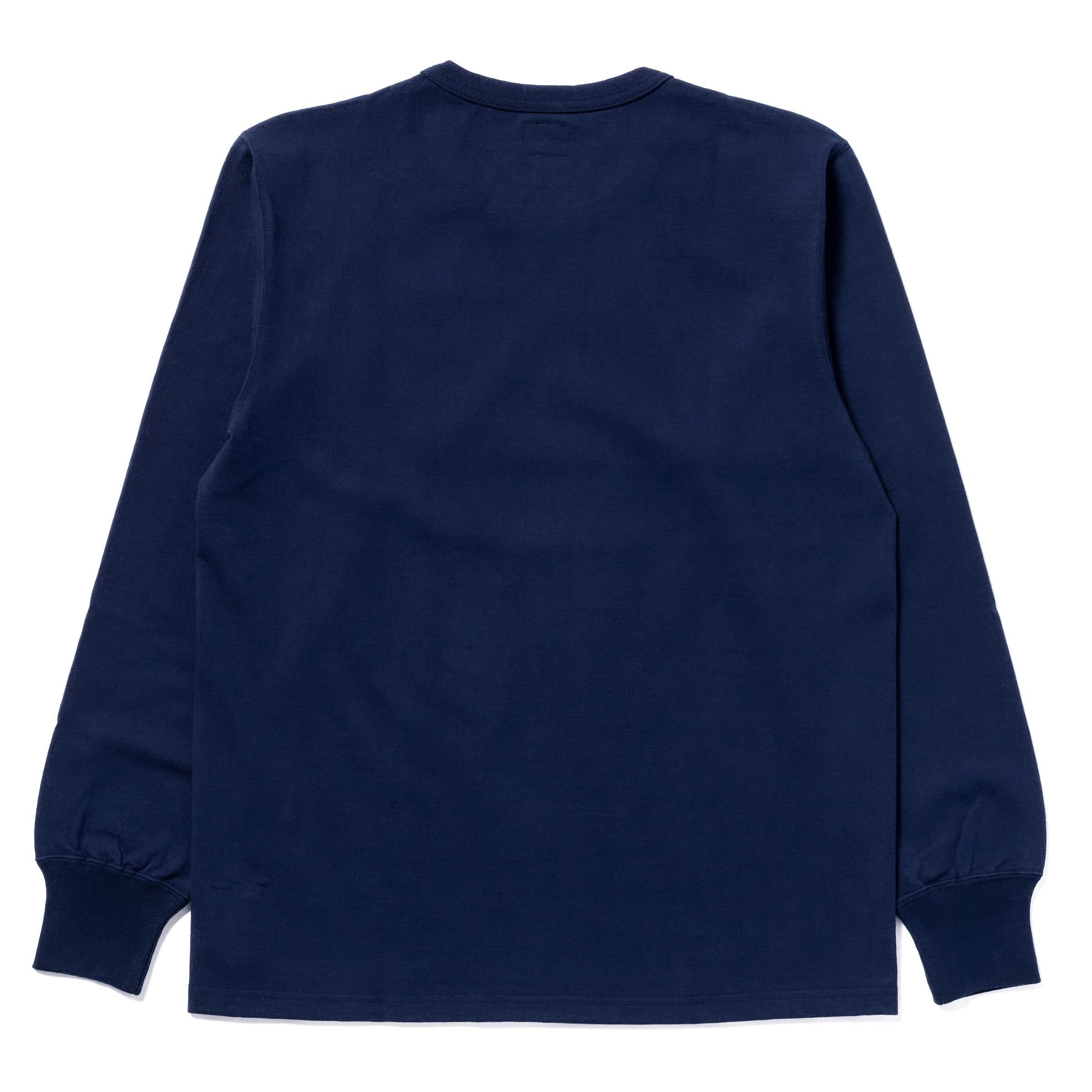 MC24003 THE REAL McCOY'S LOGO TEE L/S - NAVY